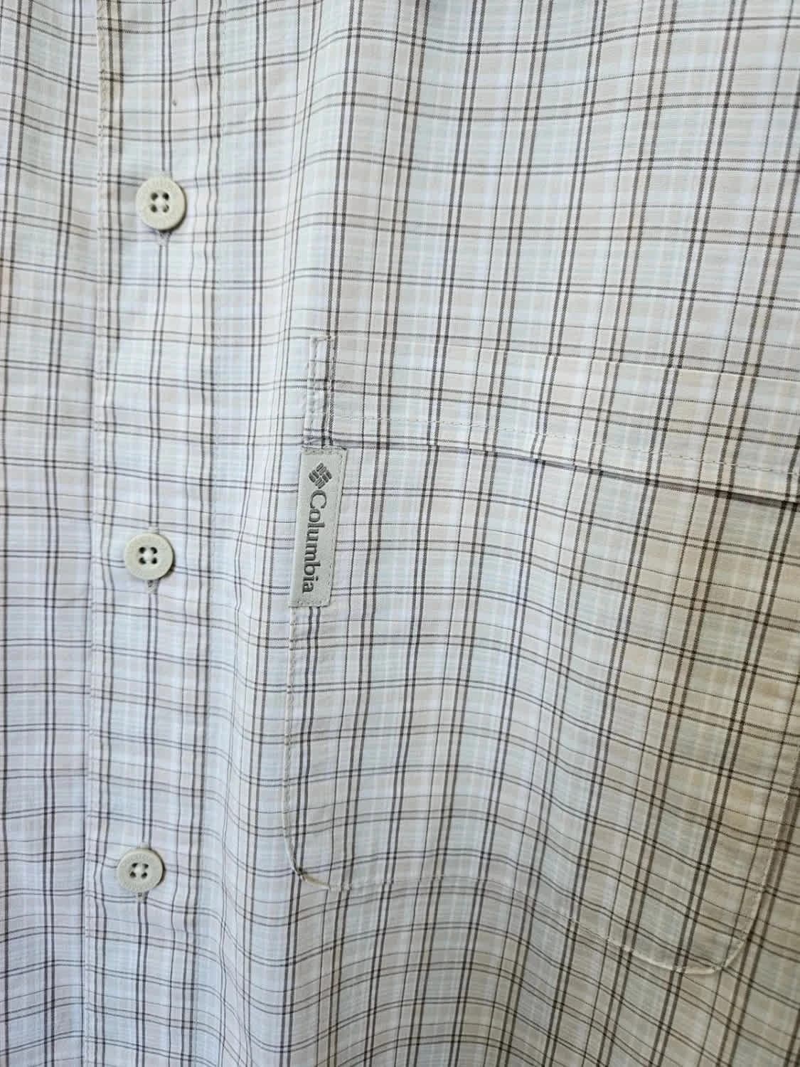 Chemise manches courtes Columbia à carreaux beige taille M - Photo 4/6