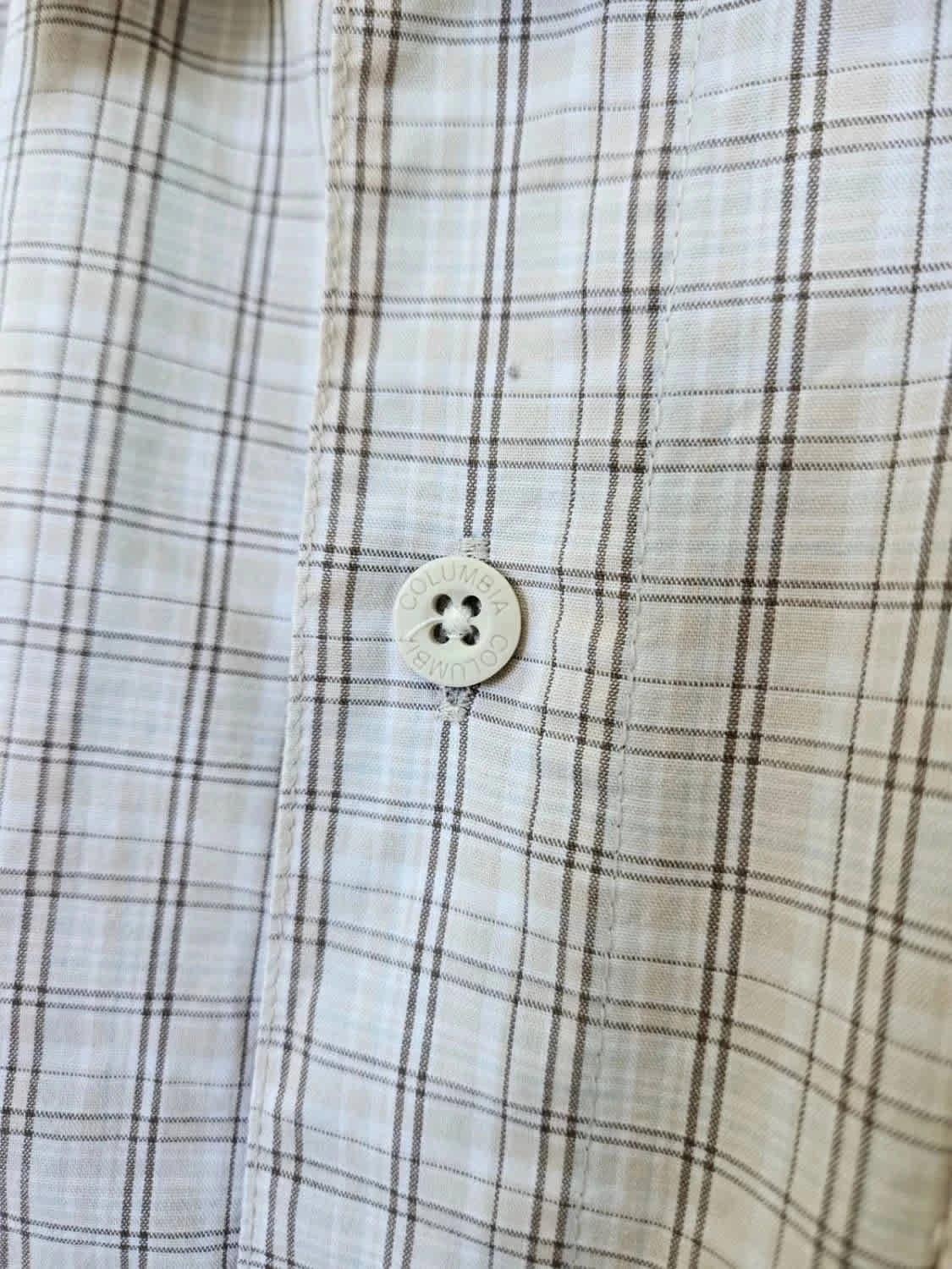 Chemise manches courtes Columbia à carreaux beige taille M - Photo 5/6