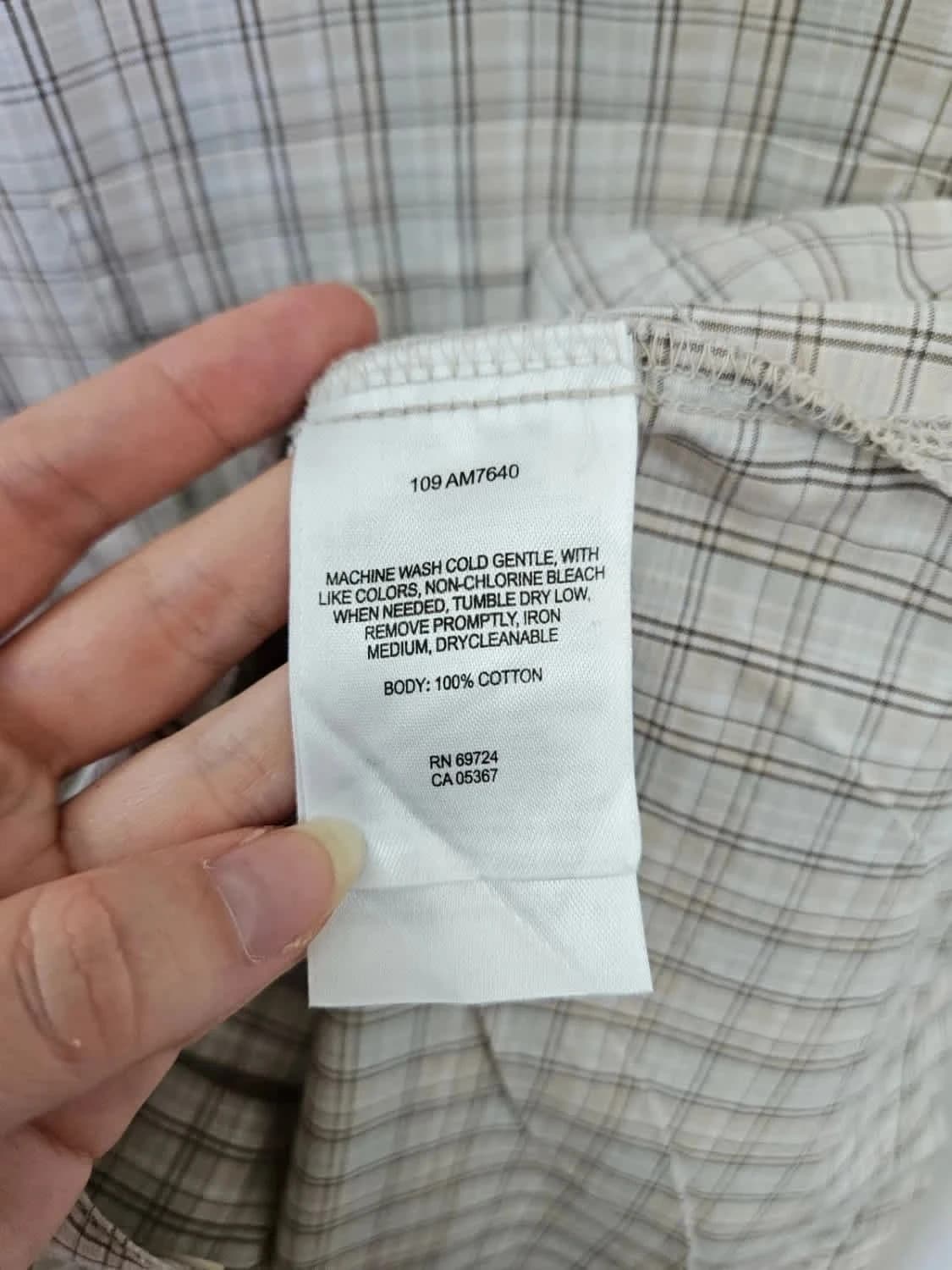 Chemise manches courtes Columbia à carreaux beige taille M - Photo 6/6
