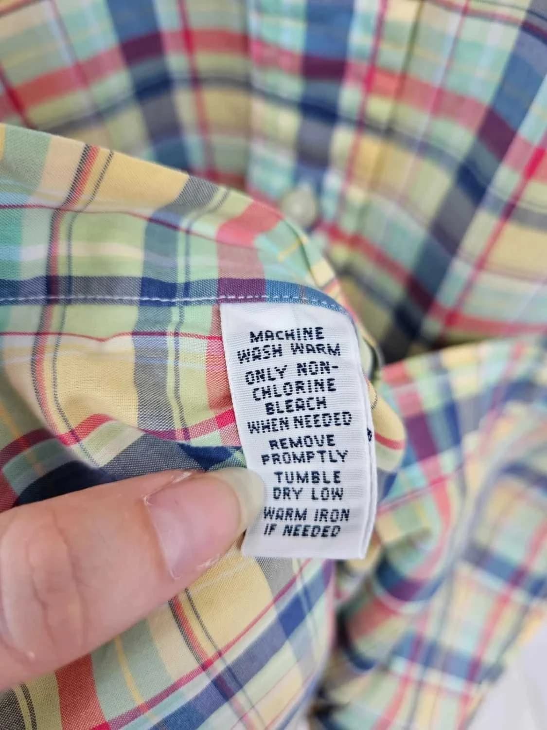Chemise Ralph Lauren manches courtes à carreaux multicolores Custom Fit logo brodé bleu taille L - Photo 4/6