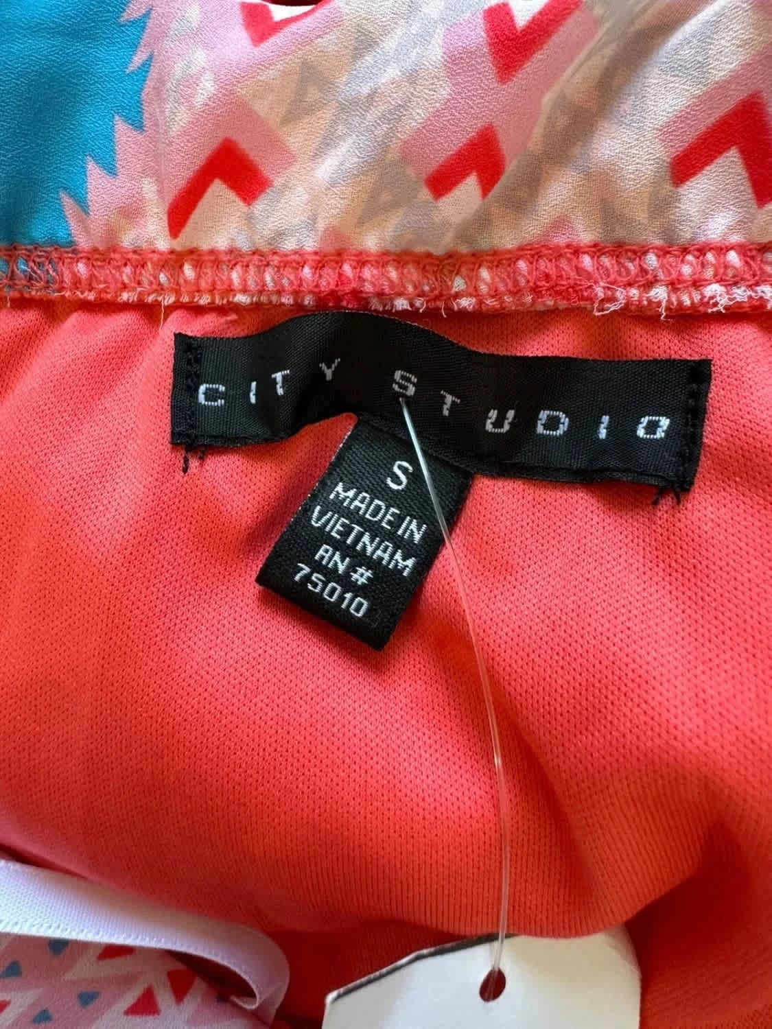 Robe longue fluide ethnique corail bleu élégante City Studio taille S - Photo 7/7