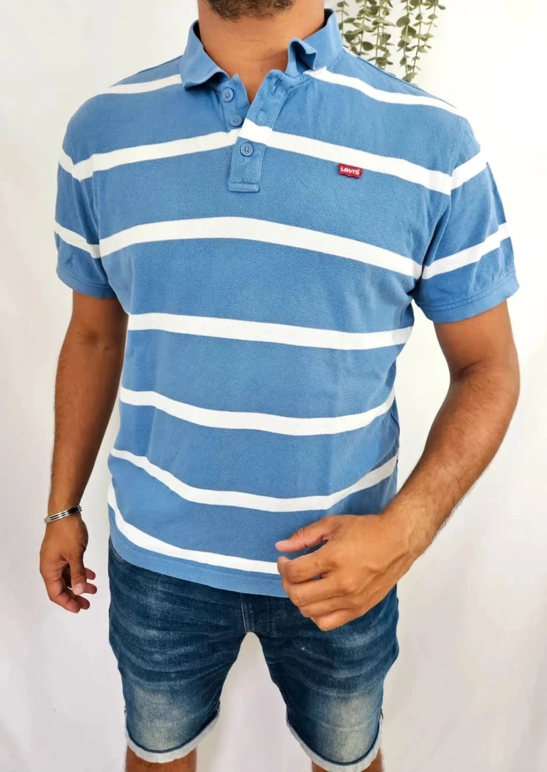 Polo Levi’s bleu à rayures taille XL - Photo 1/7