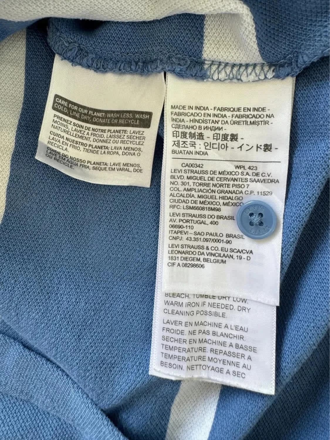 Polo Levi’s bleu à rayures taille XL - Photo 6/7