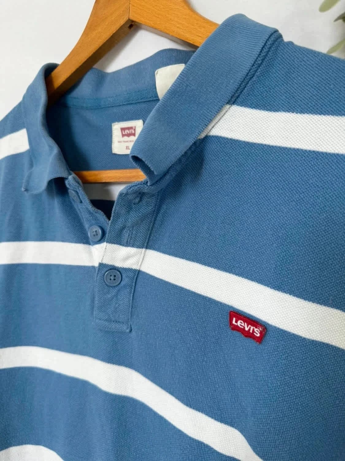 Polo Levi’s bleu à rayures taille XL - Photo 3/7
