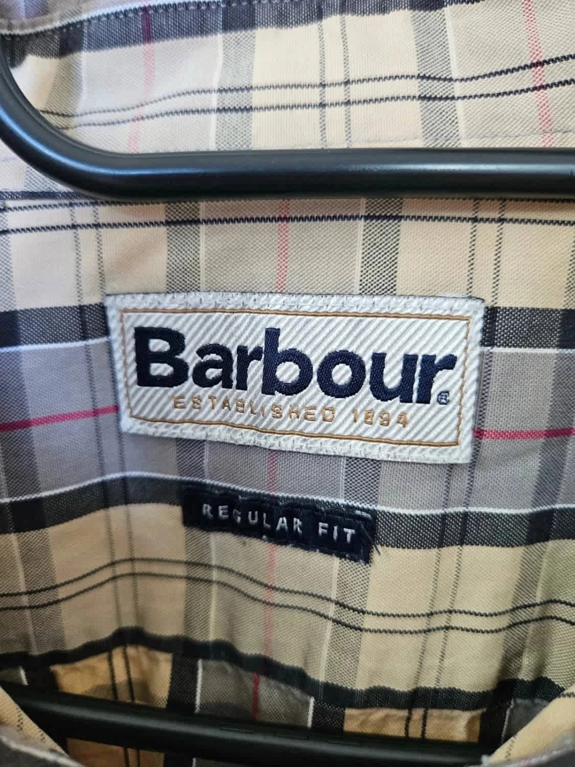 Chemise Barbour tartan beige Regular fit logo brodé taille XL - Photo 2/8