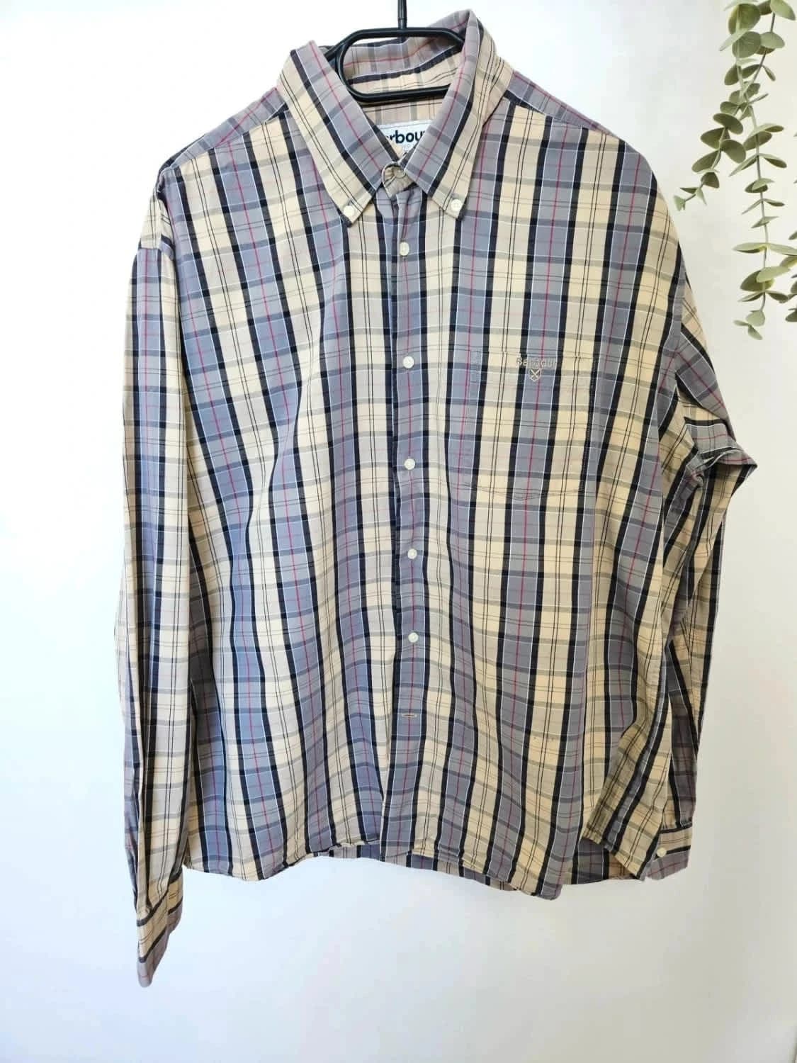 Chemise Barbour tartan beige Regular fit logo brodé taille XL - Photo 3/8