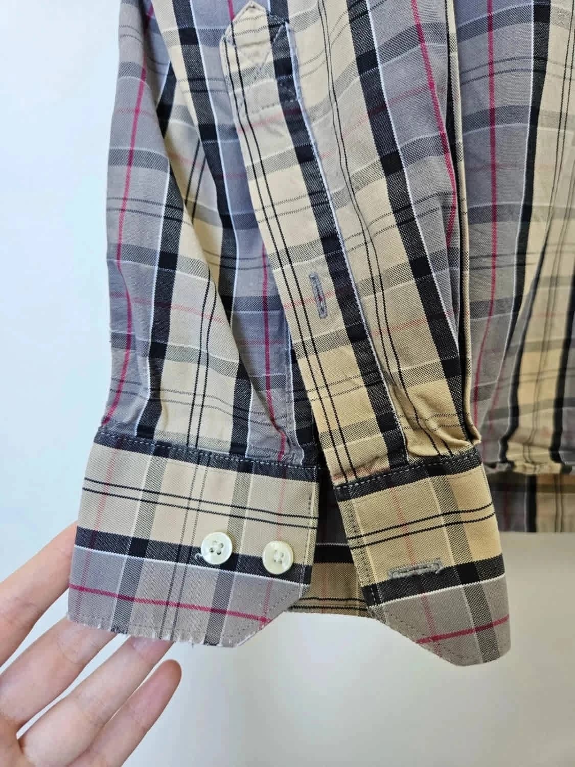 Chemise Barbour tartan beige Regular fit logo brodé taille XL - Photo 5/8