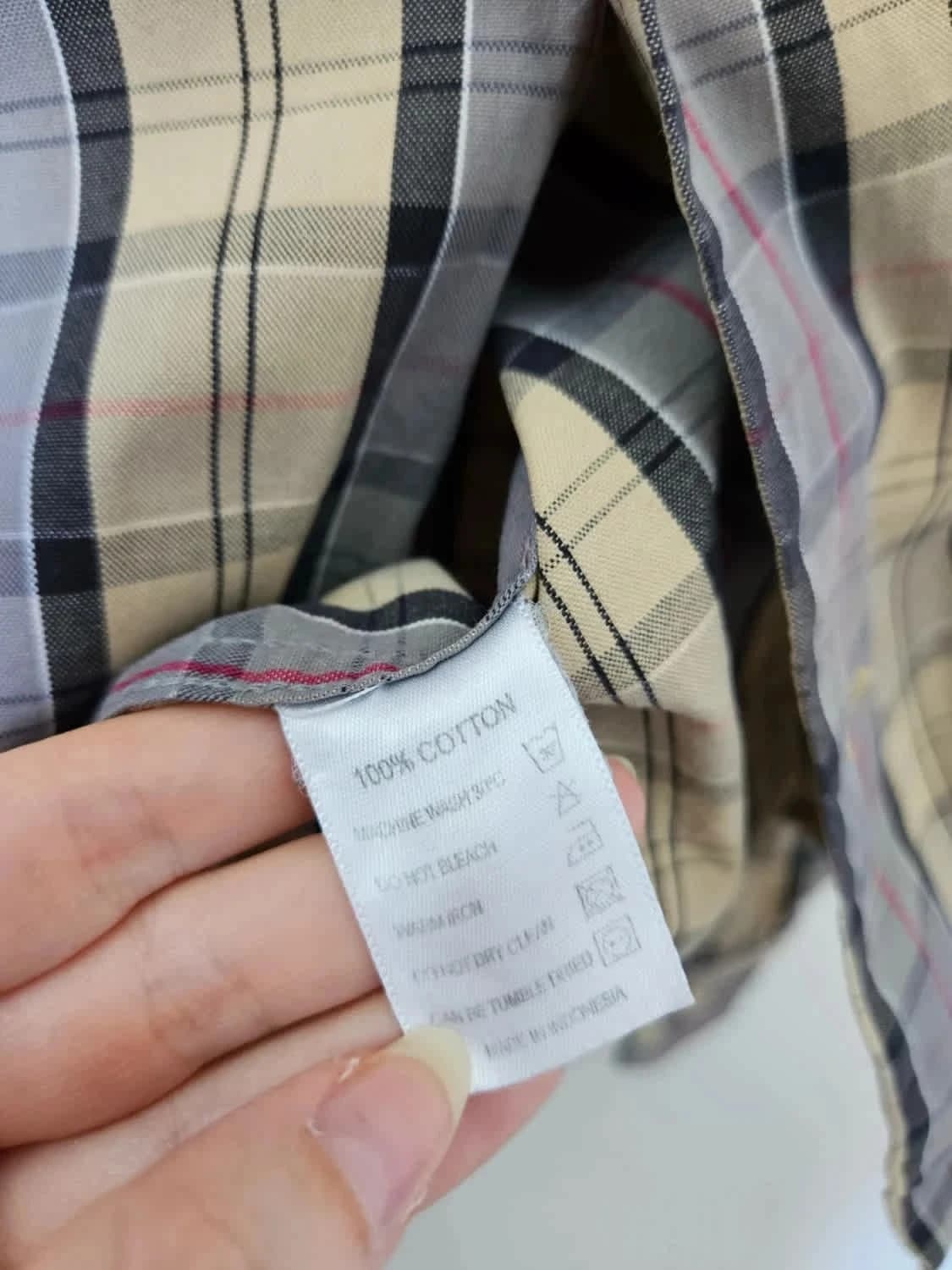 Chemise Barbour tartan beige Regular fit logo brodé taille XL - Photo 6/8