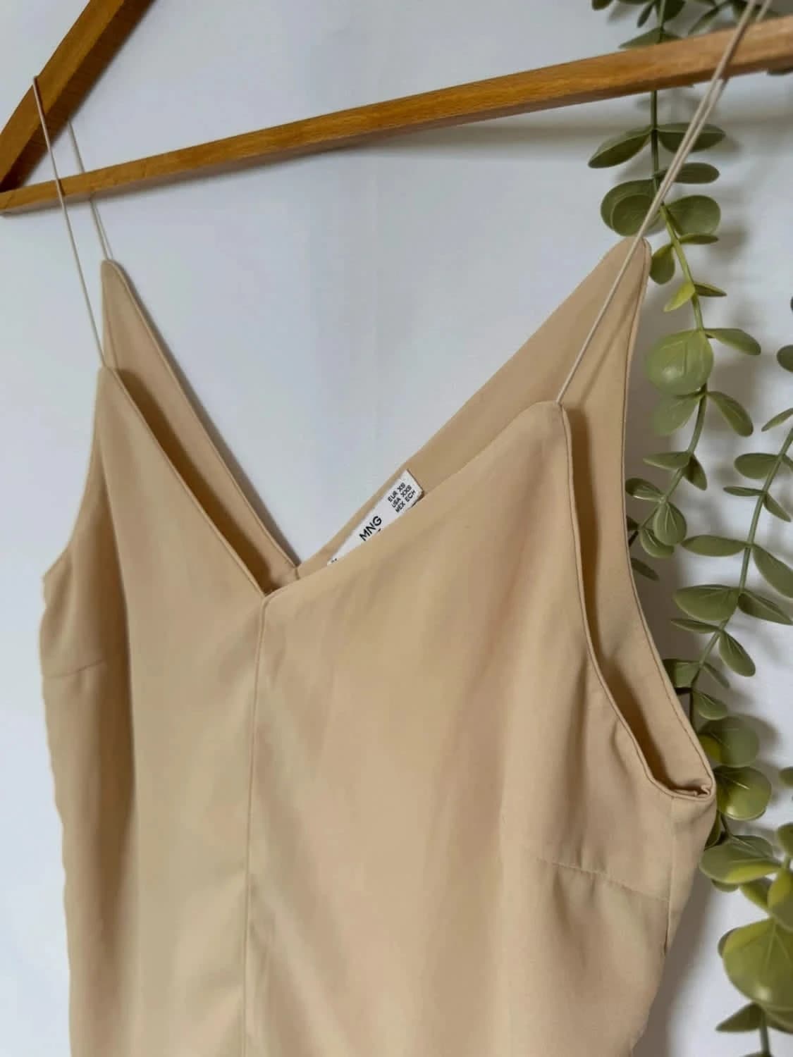 Top beige à fines bretelles Mango taille XS - Photo 3/5
