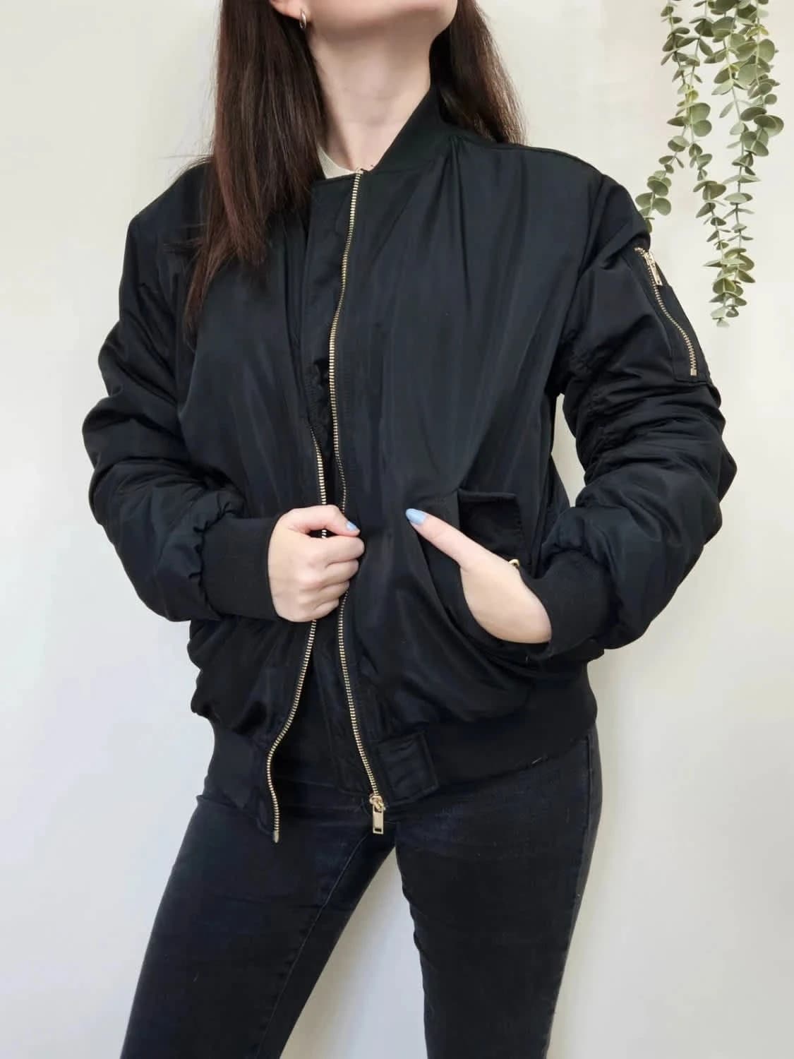 Bomber noir Jacket H&M taille 40 - Photo 1/8