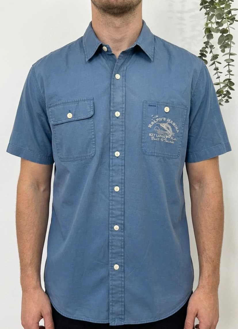 Chemise manches courtes workwear Ralph’s Marina Polo Ralph Lauren bleu taille XL - FP260175 - Photo 1/10