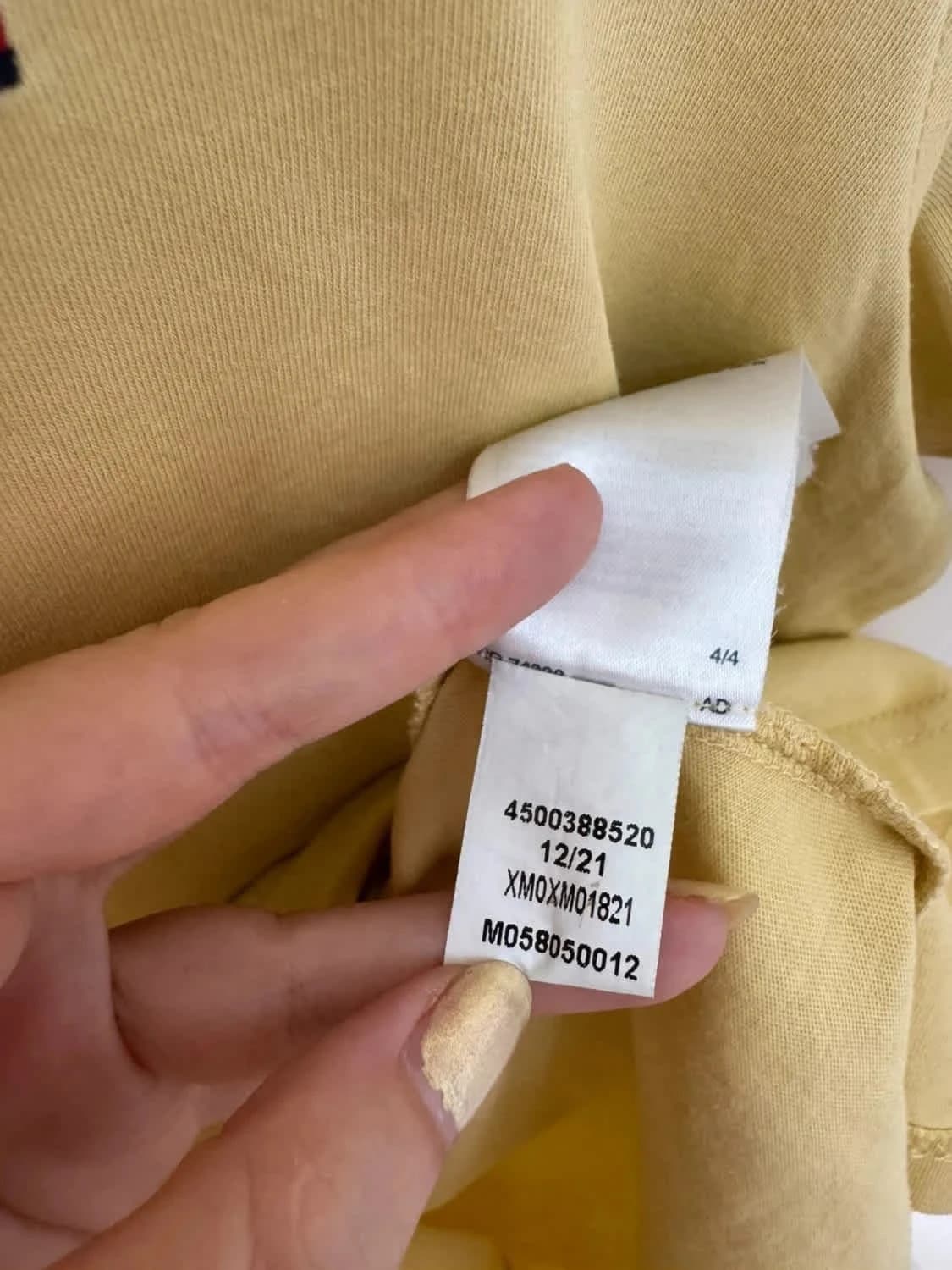 T-shirt jaune pastel Tommy Hilfiger logo brodé coton taille M - Photo 6/7