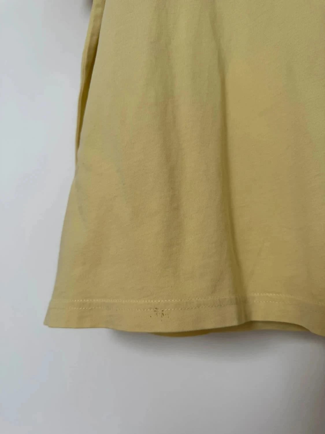T-shirt jaune pastel Tommy Hilfiger logo brodé coton taille M - Photo 7/7