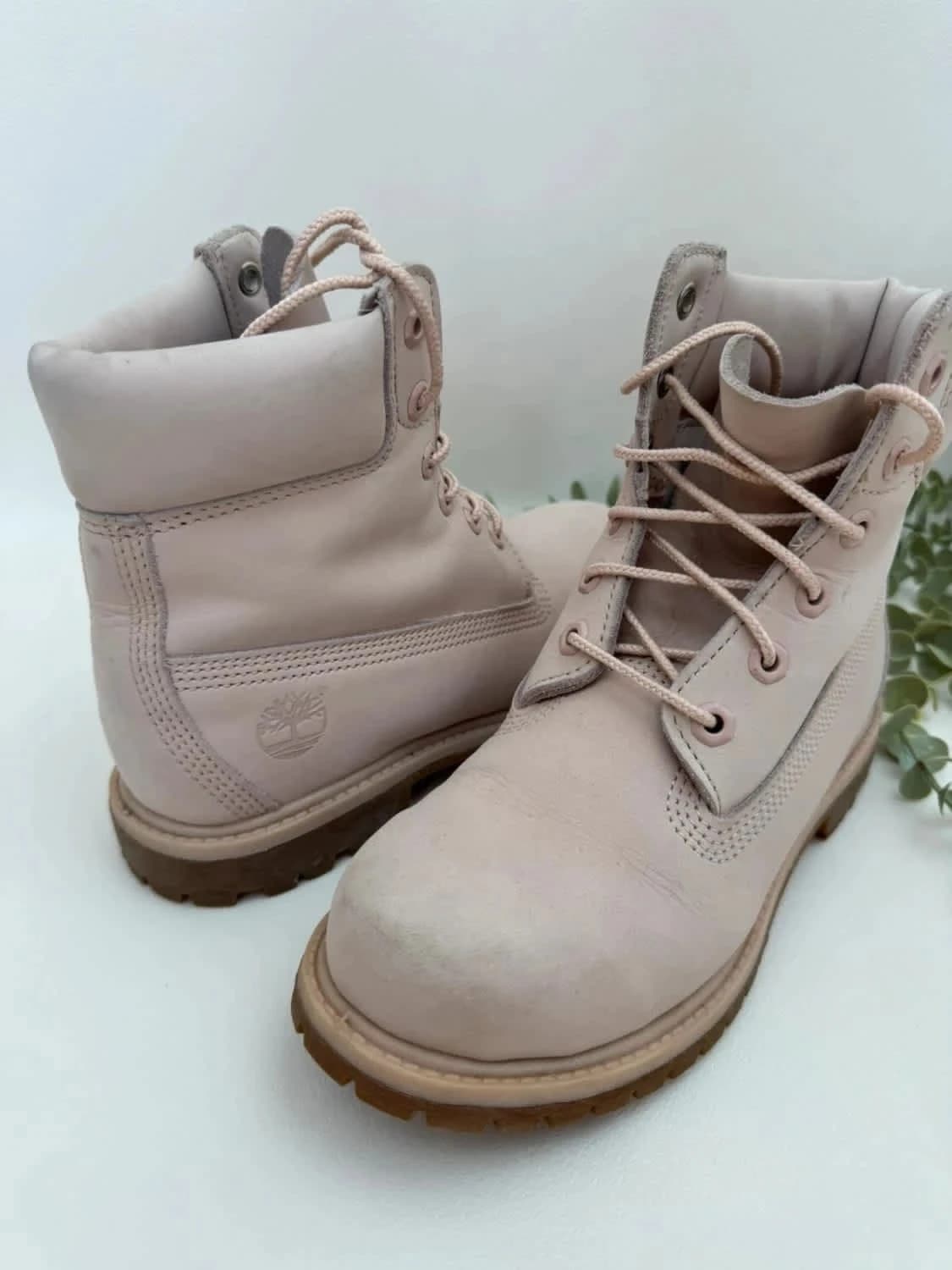 Boots en cuir Timberland rose pâle taille 37.5 - Photo 5/11