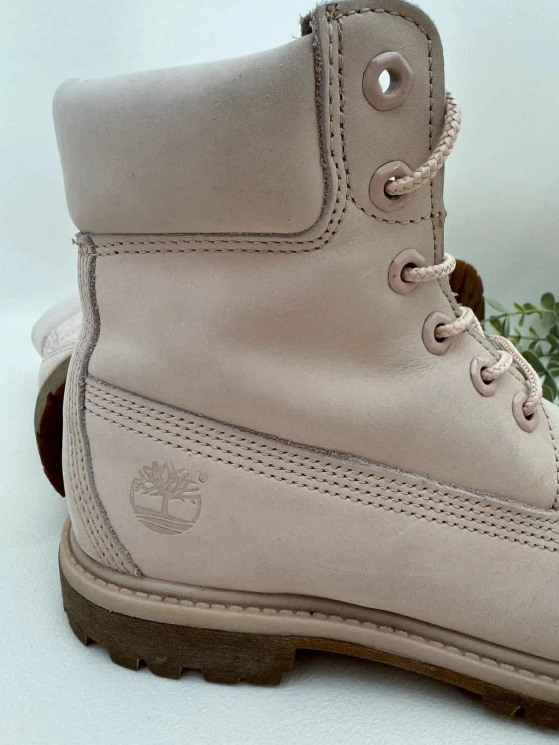 Boots en cuir Timberland rose pâle taille 37.5 - Photo 6/11