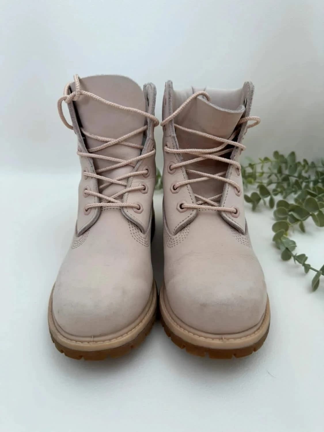 Boots en cuir Timberland rose pâle taille 37.5 - Photo 8/11