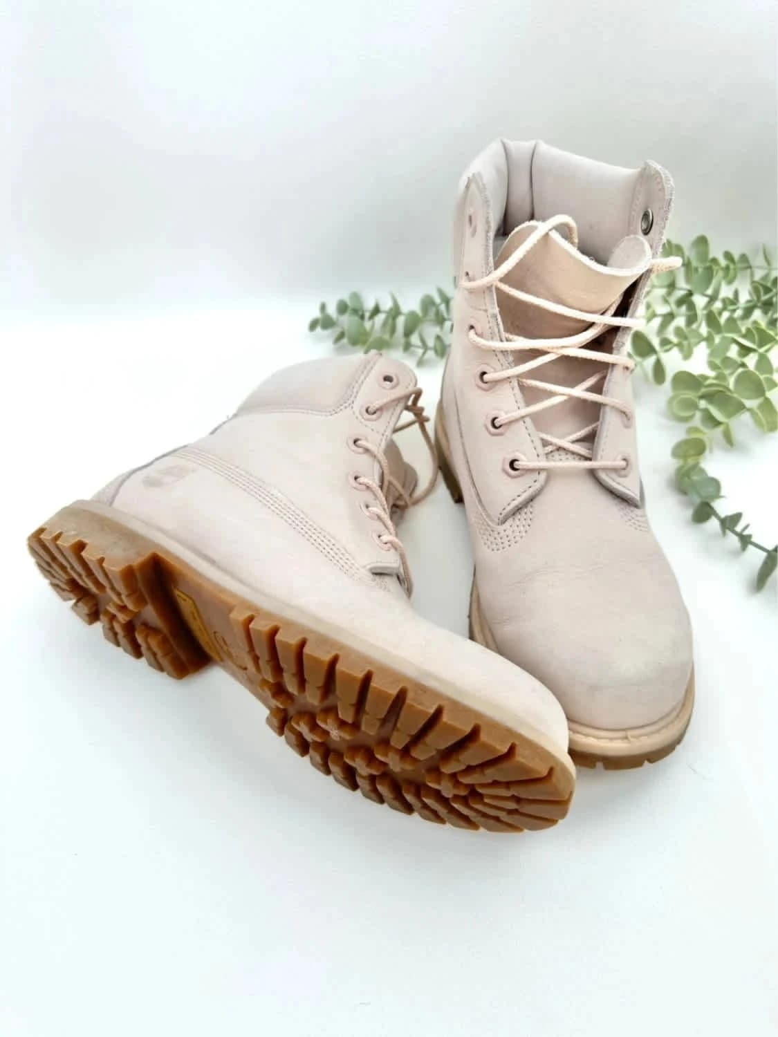 Boots en cuir Timberland rose pâle taille 37.5 - Photo 4/11