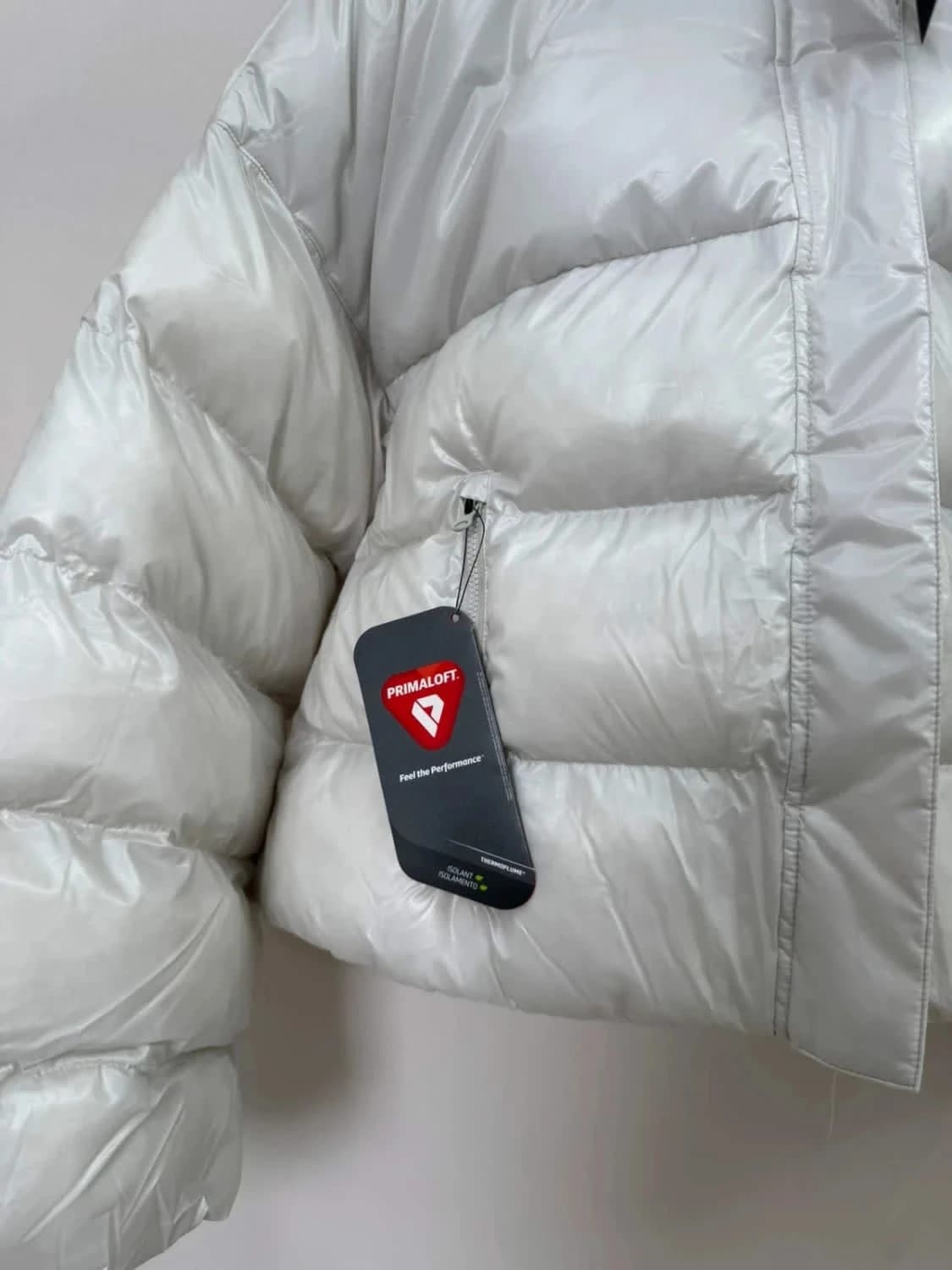 Doudoune matelassée blanche Puffer Nike avec capuche coupe ample Therma-Fit taille S - Photo 4/17