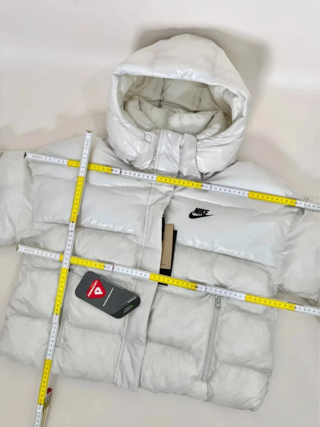 Doudoune matelassée blanche Puffer Nike avec capuche coupe ample Therma-Fit taille S - Photo 17/17