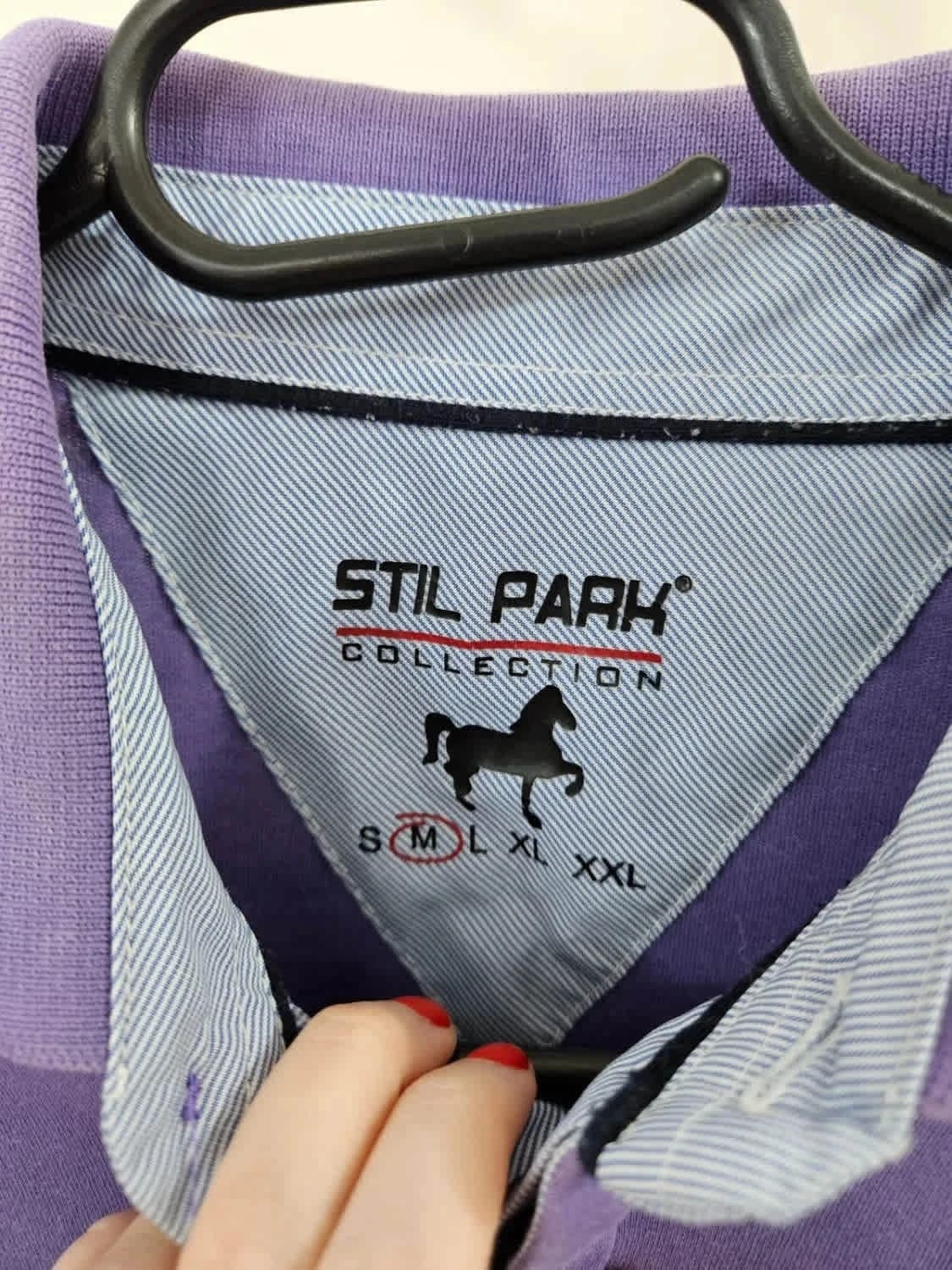 Polo violet Stil Park cheval logo brodé taille M - Photo 4/6