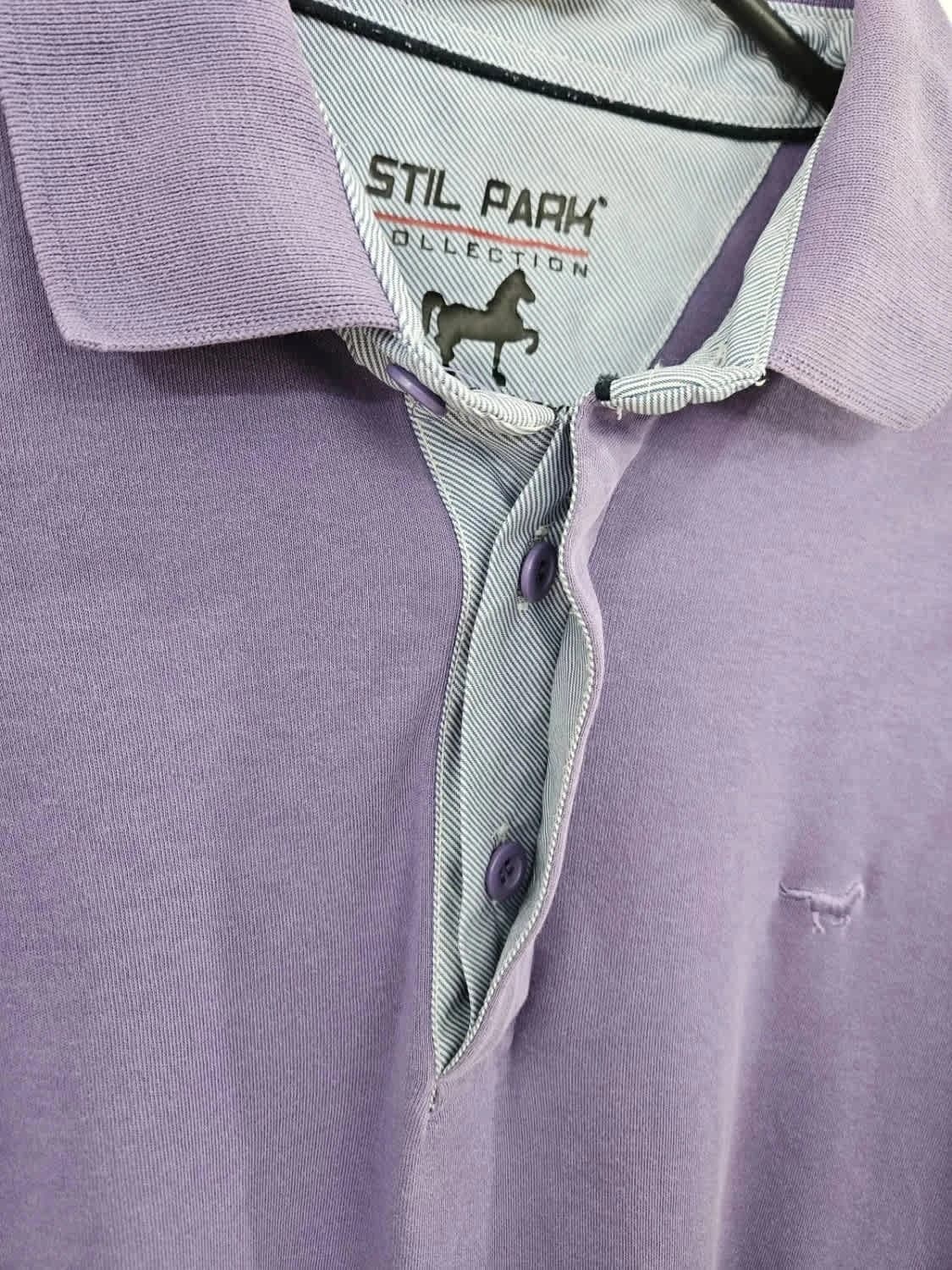 Polo violet Stil Park cheval logo brodé taille M - Photo 5/6