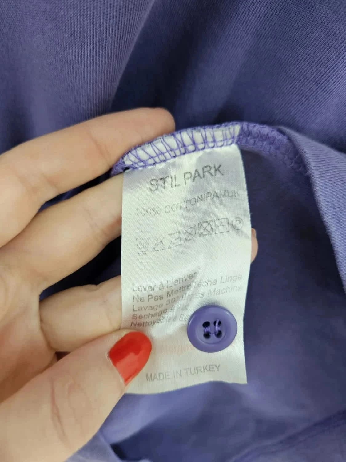 Polo violet Stil Park cheval logo brodé taille M - Photo 6/6