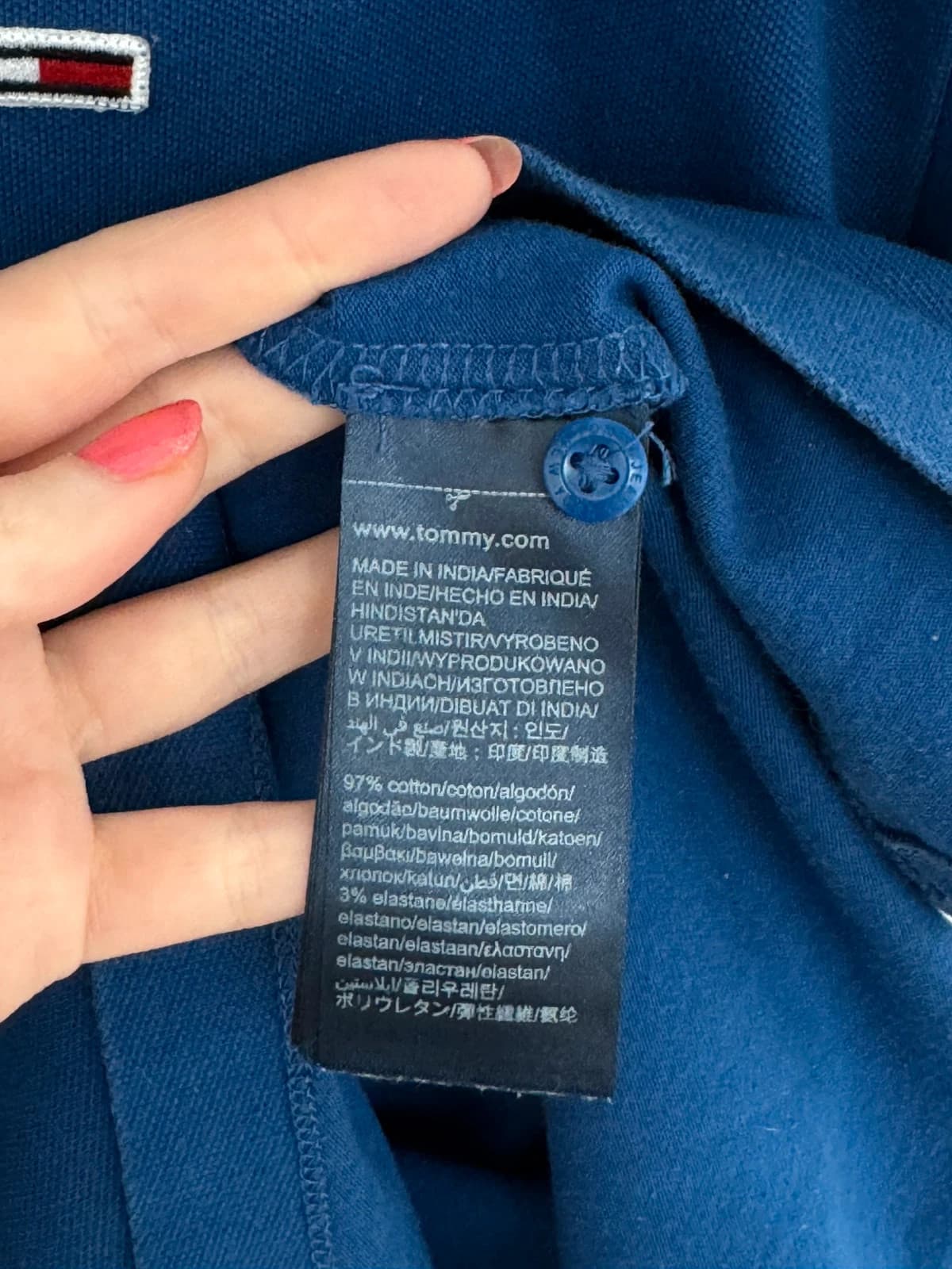 Polo Tommy Jeans bleu col liseré taille S - FP260244 - Photo 4/7