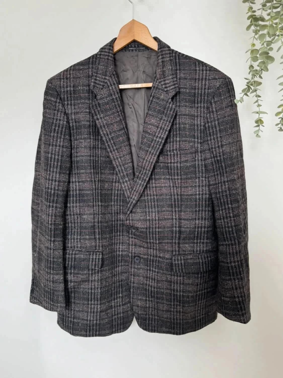 Blazer vintage Yves Saint Laurent en laine motif tartan Fabriqué en France taille L - Photo 2/12