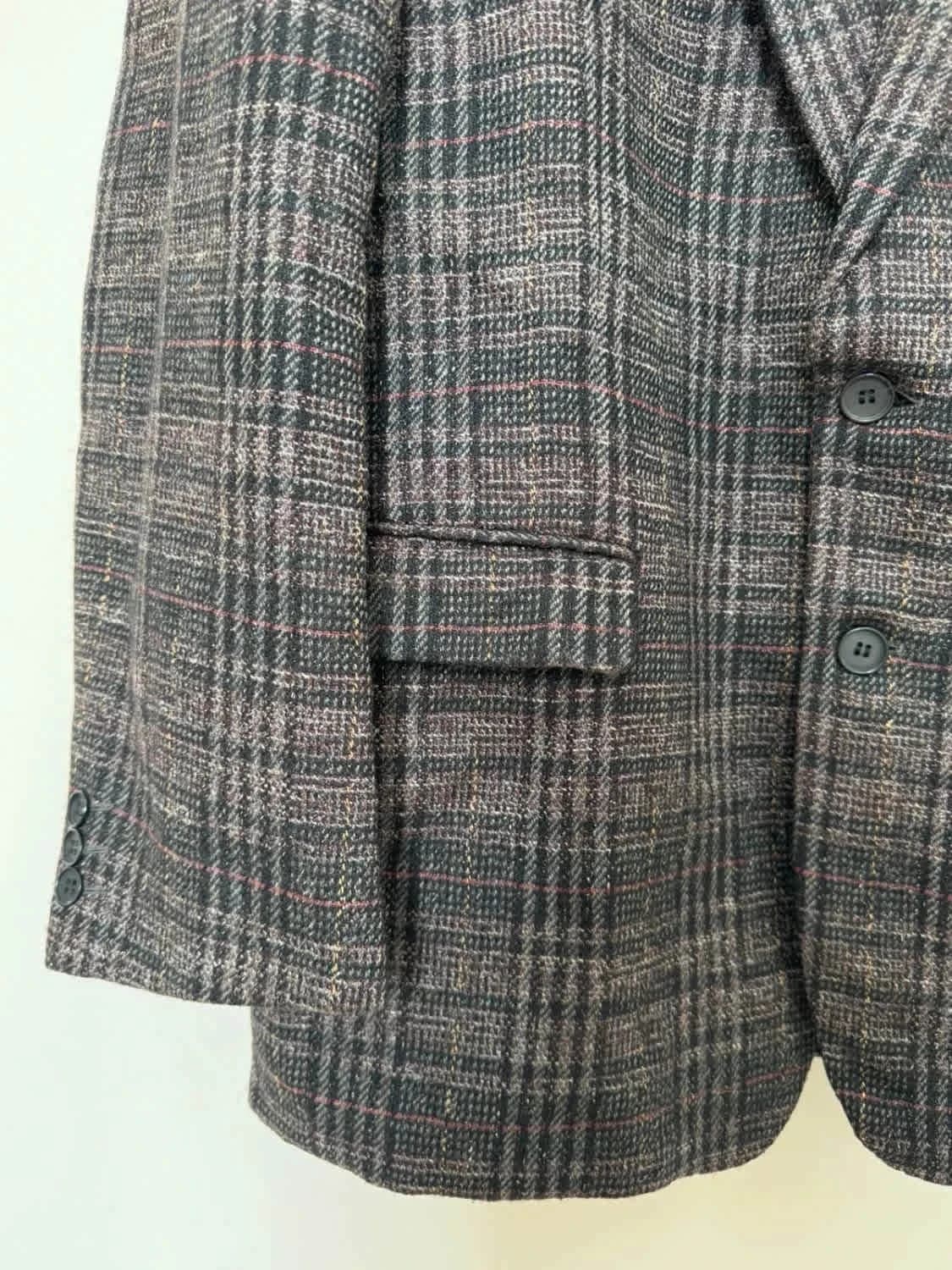 Blazer vintage Yves Saint Laurent en laine motif tartan Fabriqué en France taille L - Photo 4/12