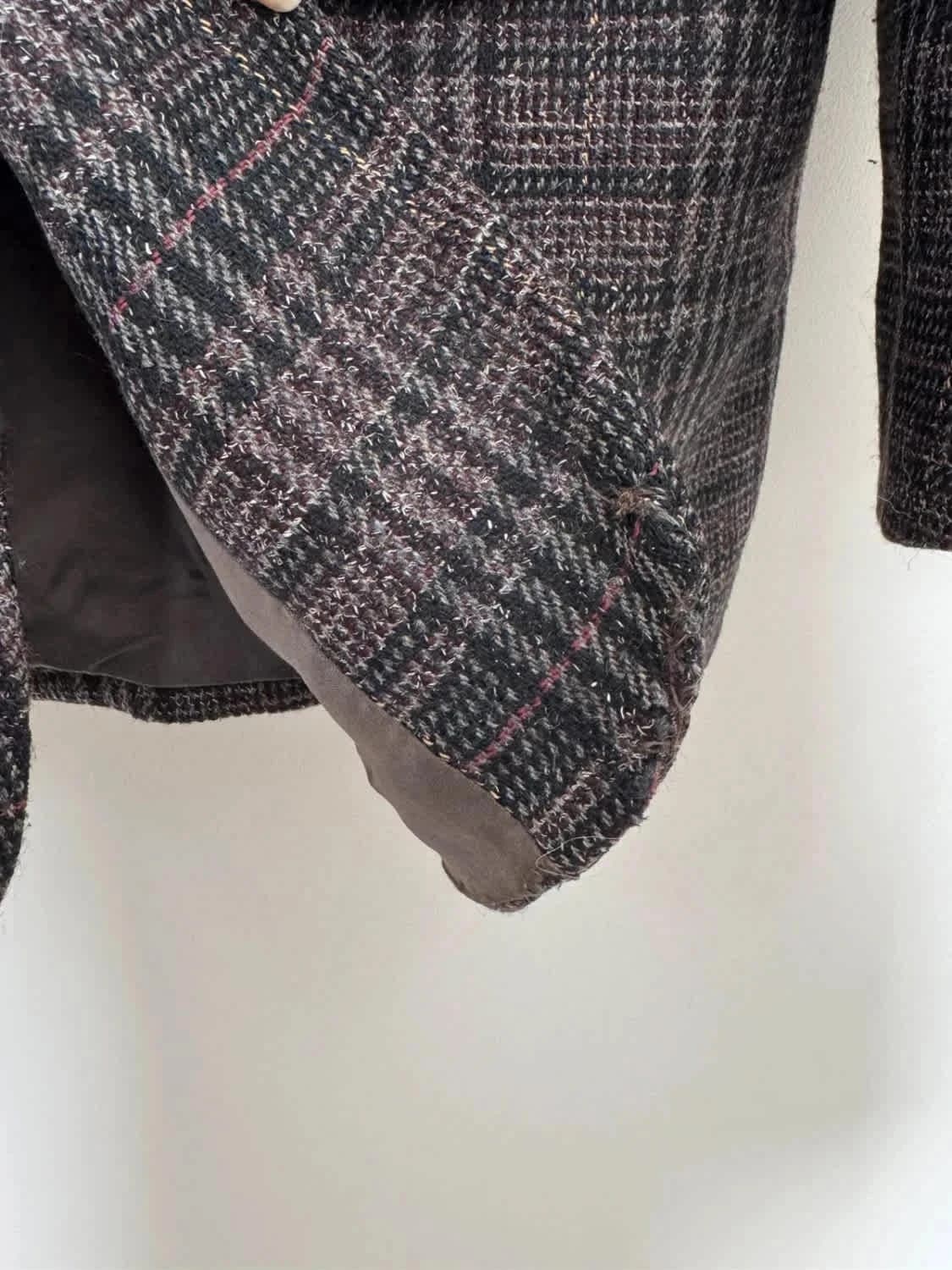 Blazer vintage Yves Saint Laurent en laine motif tartan Fabriqué en France taille L - Photo 7/12