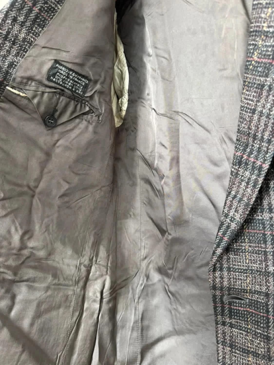 Blazer vintage Yves Saint Laurent en laine motif tartan Fabriqué en France taille L - Photo 8/12