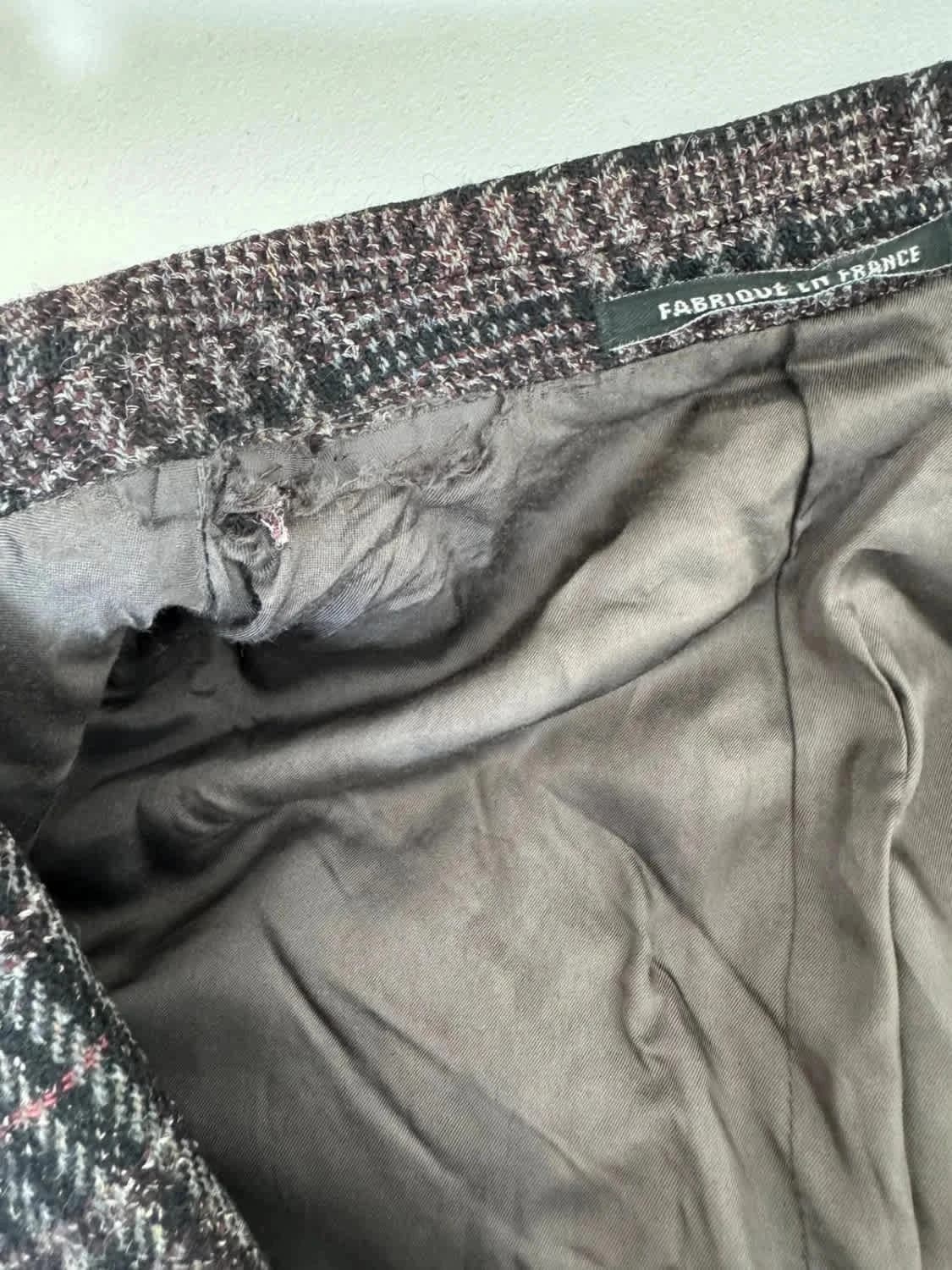 Blazer vintage Yves Saint Laurent en laine motif tartan Fabriqué en France taille L - Photo 11/12