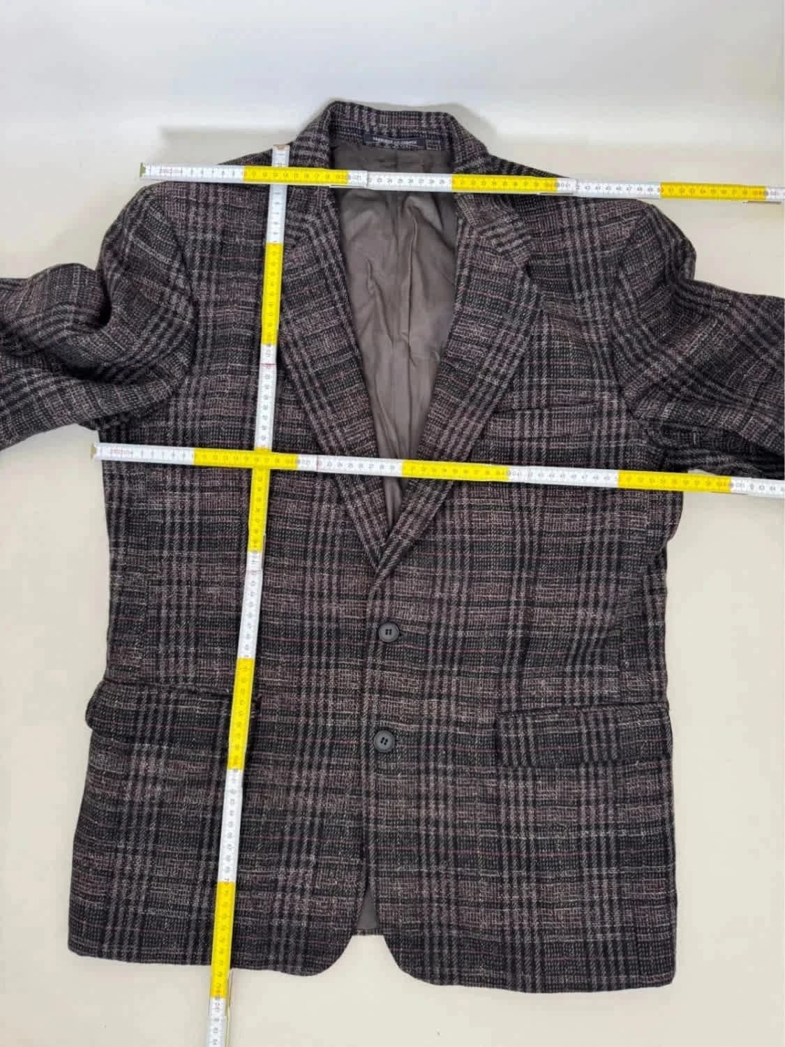 Blazer vintage Yves Saint Laurent en laine motif tartan Fabriqué en France taille L - Photo 12/12