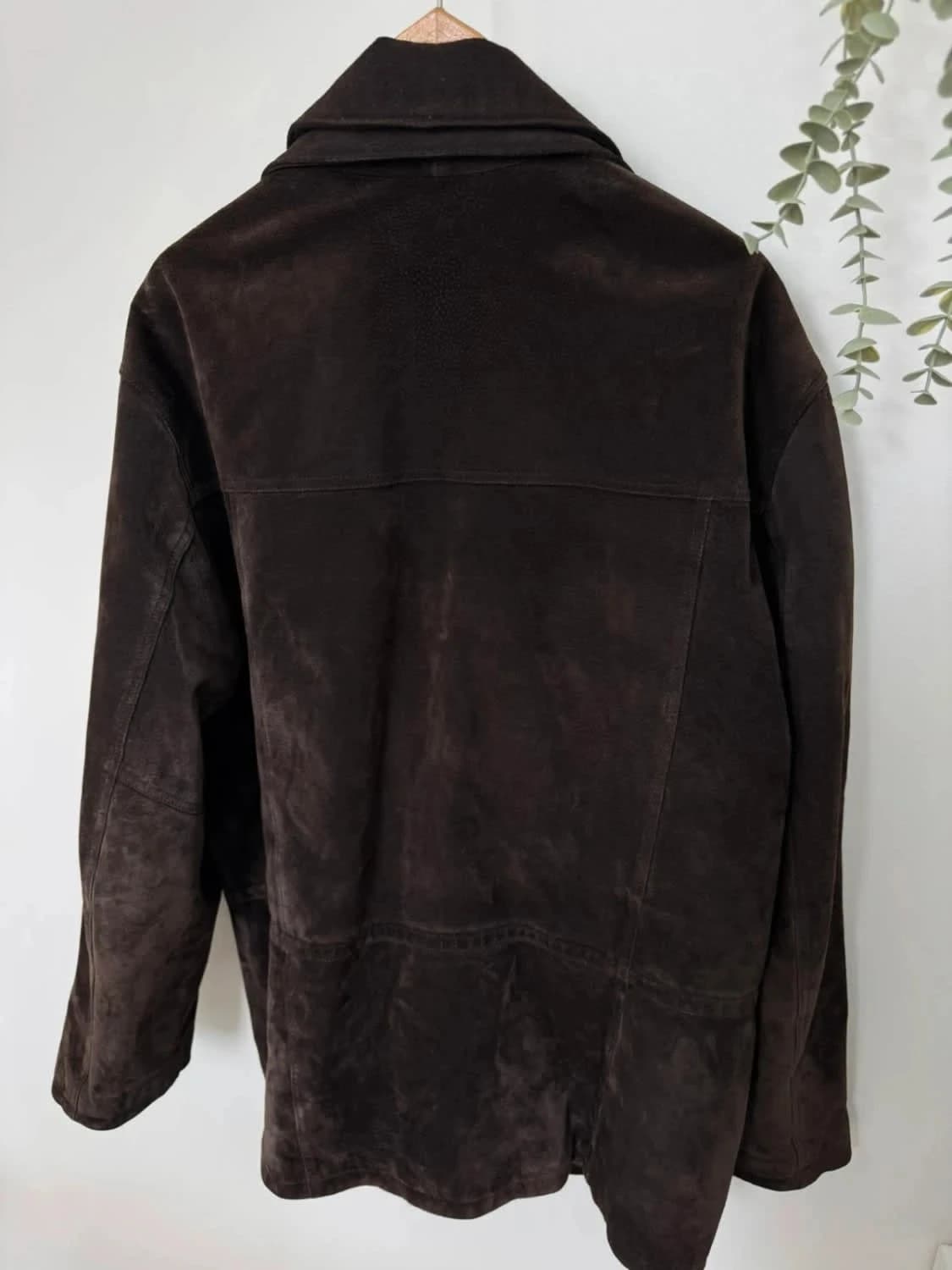 Manteau en cuir marron et laine Sergio Vitti taille XL - Photo 4/11