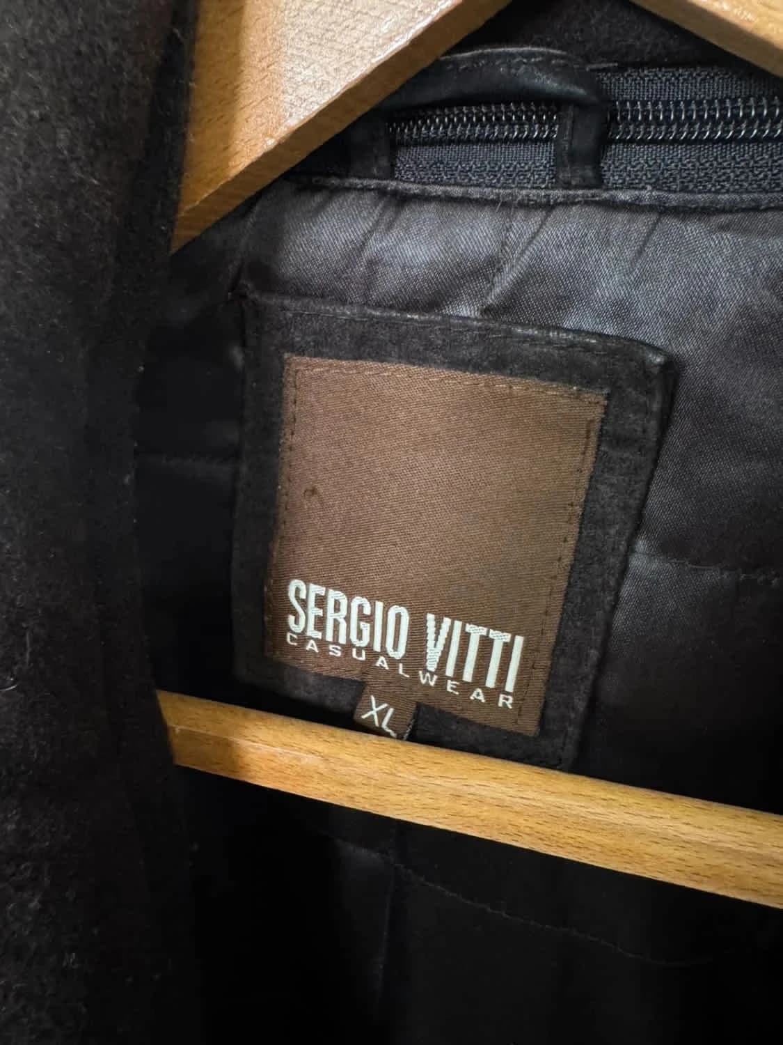 Manteau en cuir marron et laine Sergio Vitti taille XL - Photo 6/11