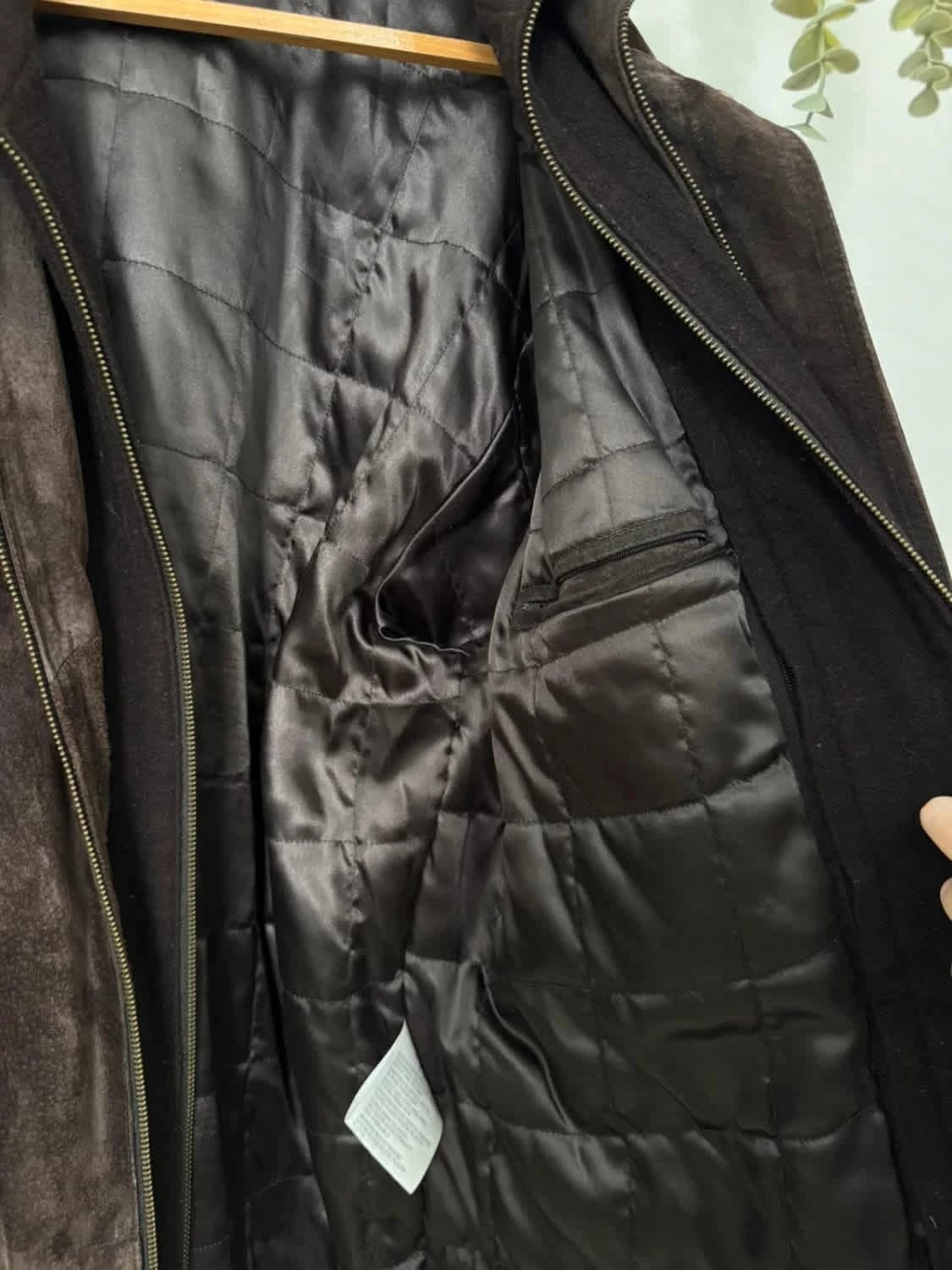 Manteau en cuir marron et laine Sergio Vitti taille XL - Photo 7/11