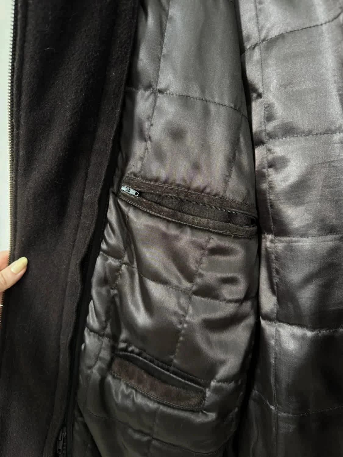 Manteau en cuir marron et laine Sergio Vitti taille XL - Photo 9/11
