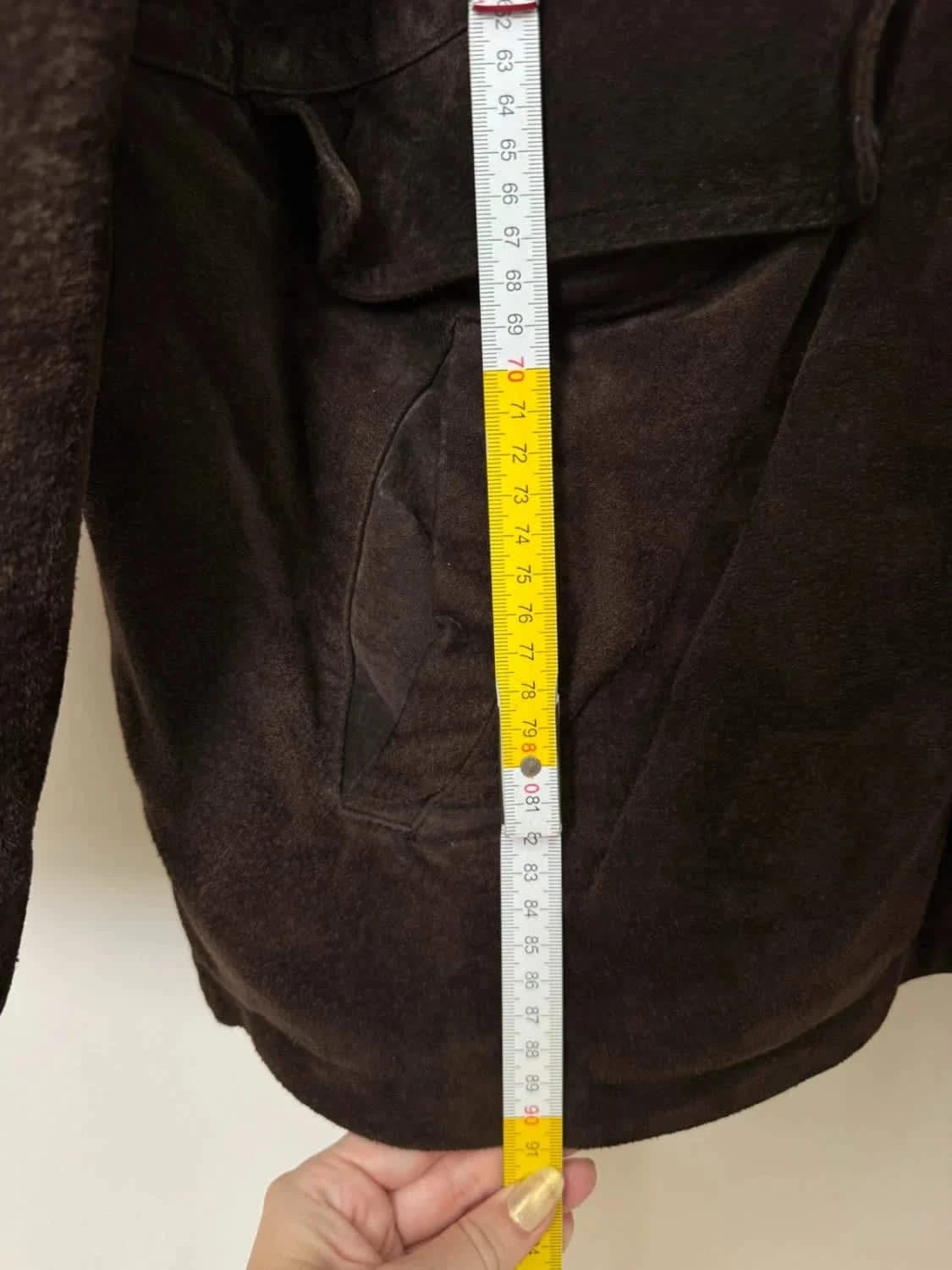 Manteau en cuir marron et laine Sergio Vitti taille XL - Photo 11/11
