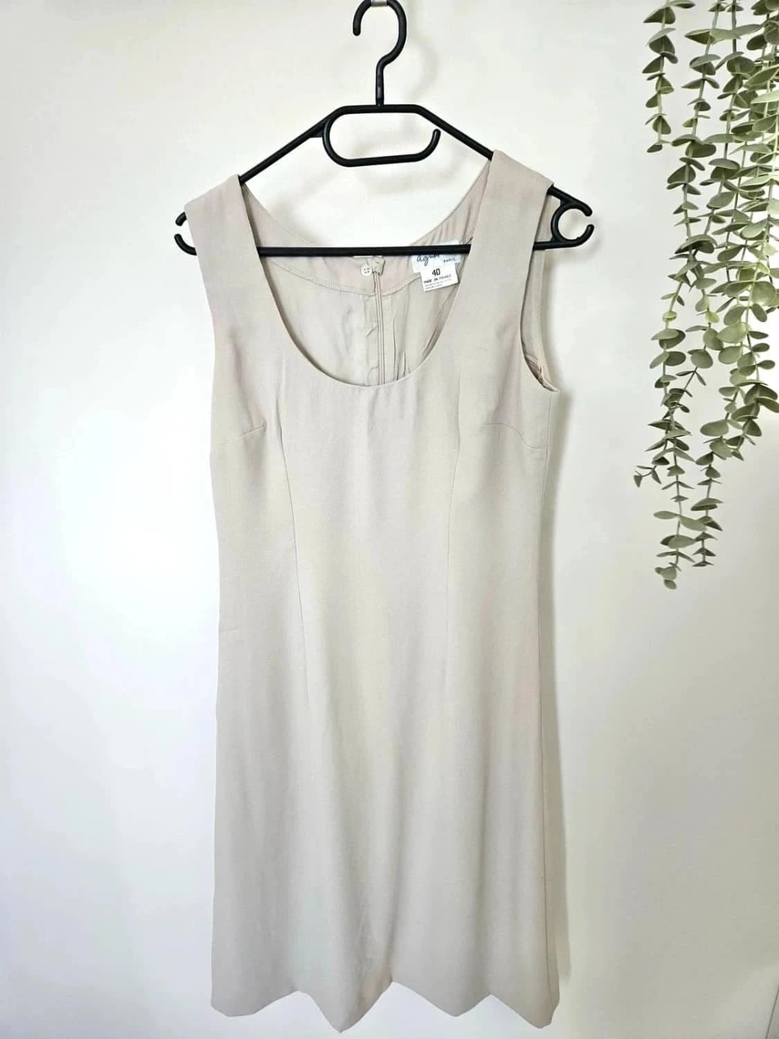 Robe Agnès b. verte très clair made in France coupe élégante taille 40 - Photo 2/5