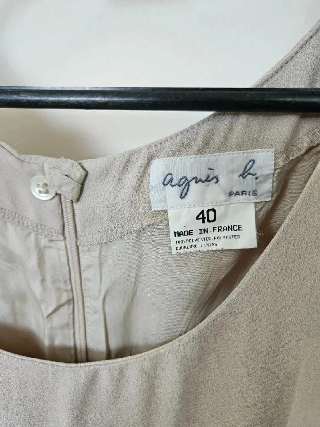 Robe Agnès b. verte très clair made in France coupe élégante taille 40 - Photo 3/5