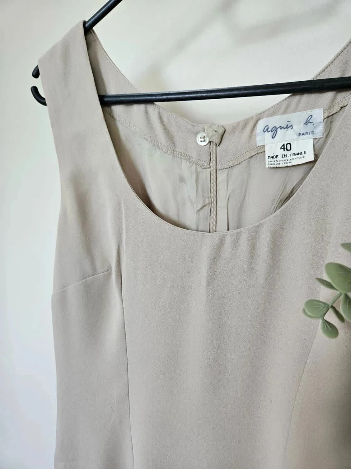 Robe Agnès b. verte très clair made in France coupe élégante taille 40 - Photo 4/5