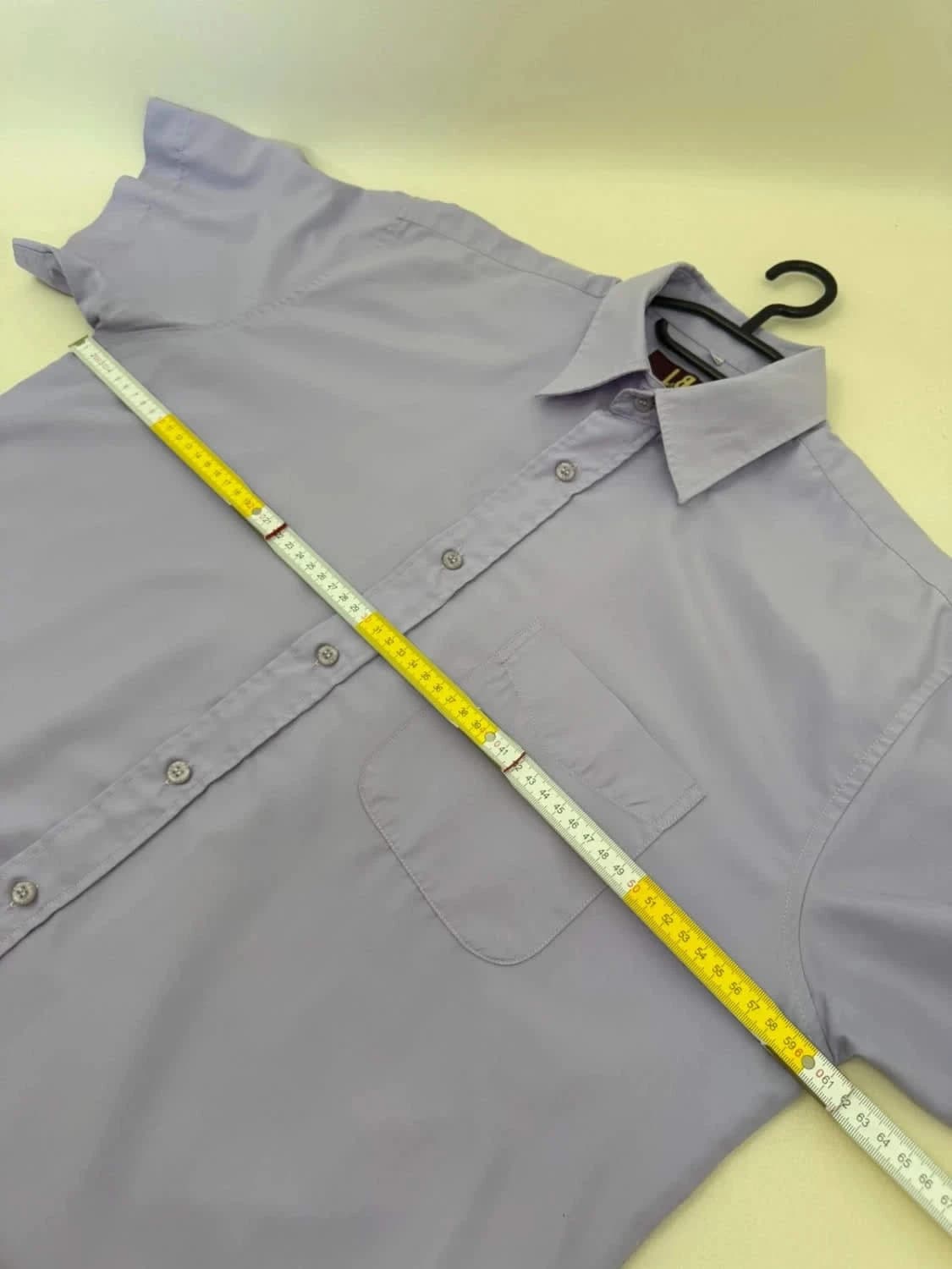 Chemise unie manches courtes violette Lambert Brieux taille L - Photo 5/5
