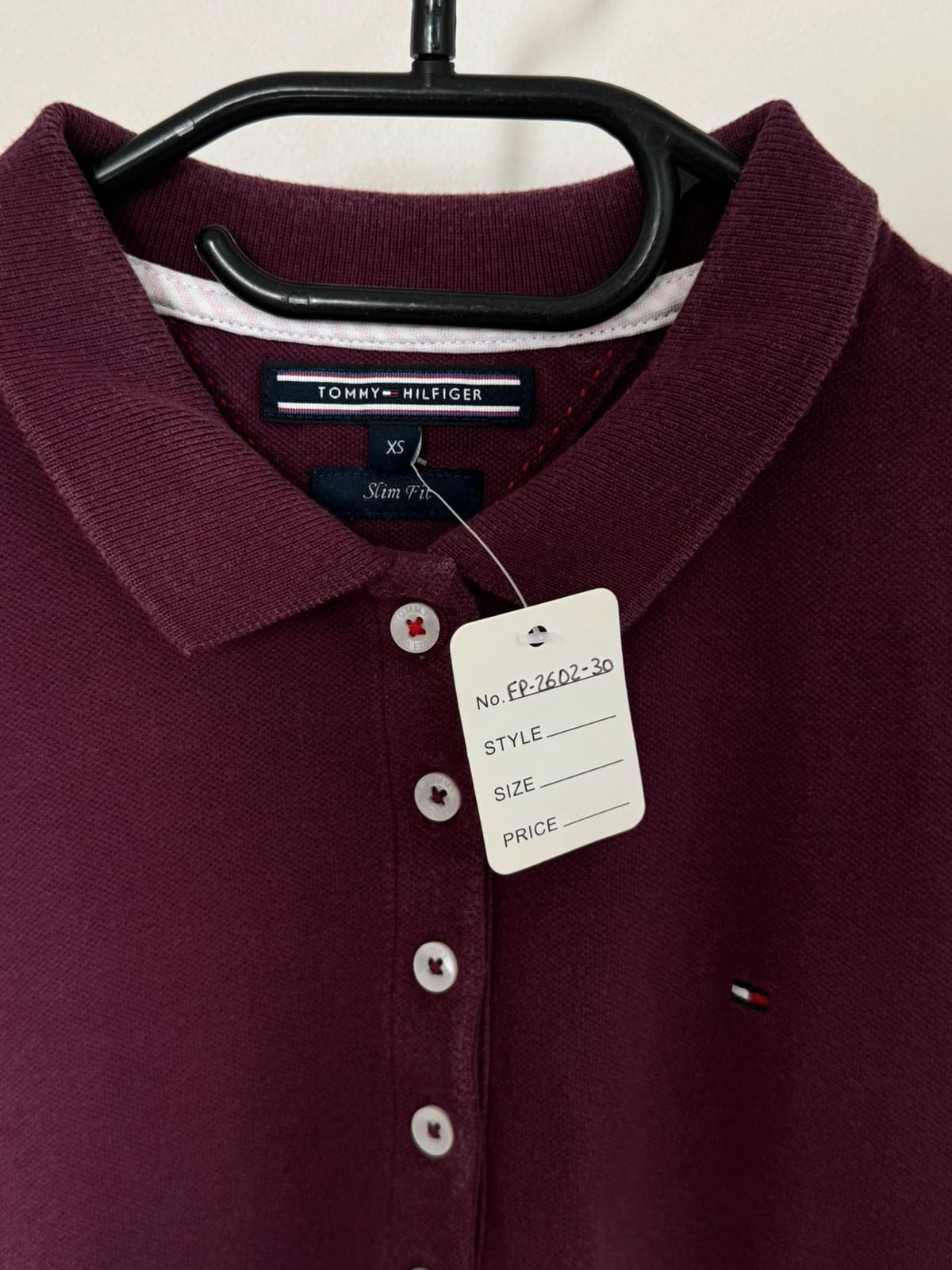 Polo piqué slim fit Tommy Hilfiger prune bordeaux taille XS - FP260230 - Photo 4/7