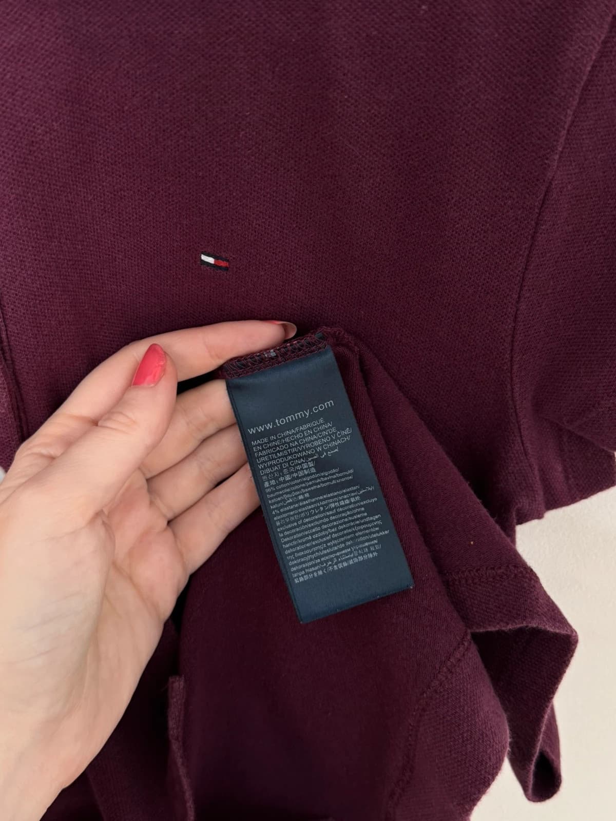 Polo piqué slim fit Tommy Hilfiger prune bordeaux taille XS - FP260230 - Photo 5/7