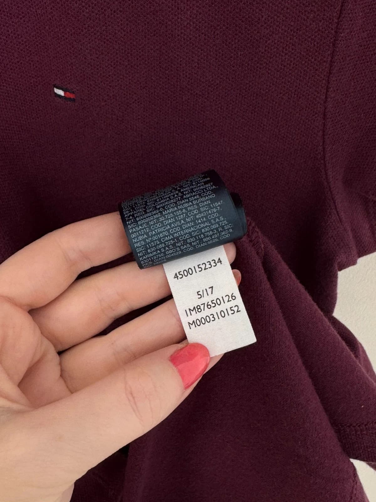 Polo piqué slim fit Tommy Hilfiger prune bordeaux taille XS - FP260230 - Photo 6/7
