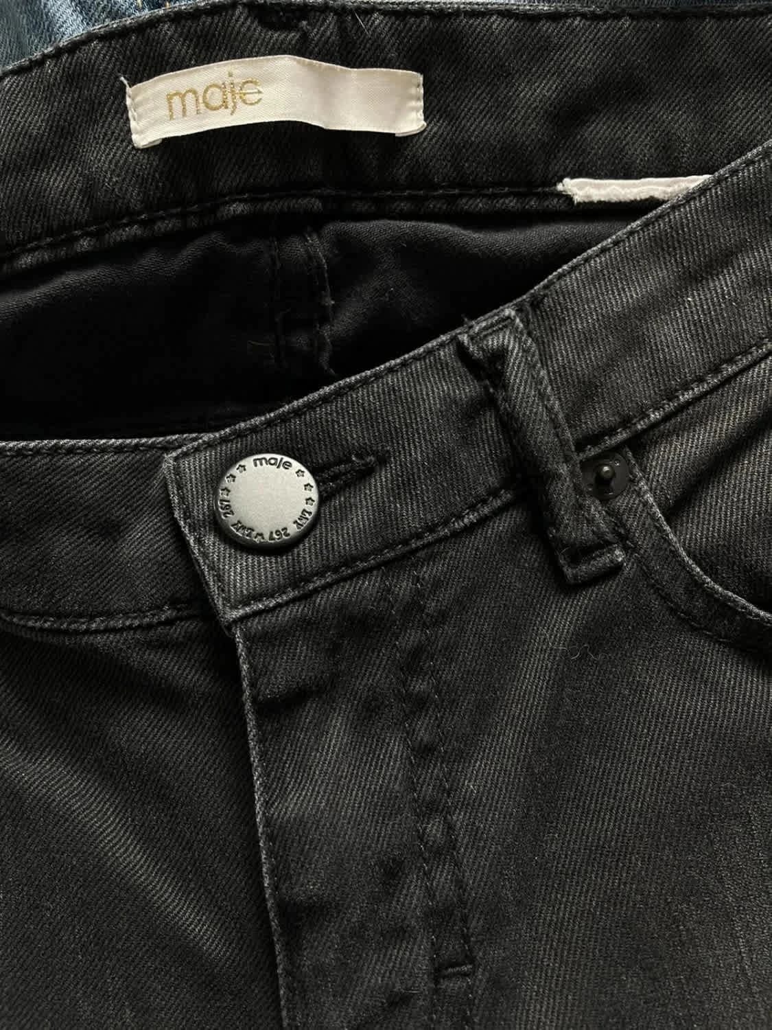 Jean noir denim taille basse Maje - Photo 4/7