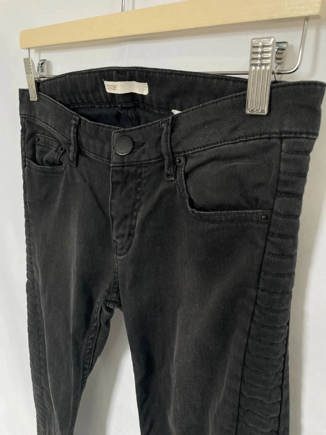 Jean noir denim taille basse Maje - Photo 3/7