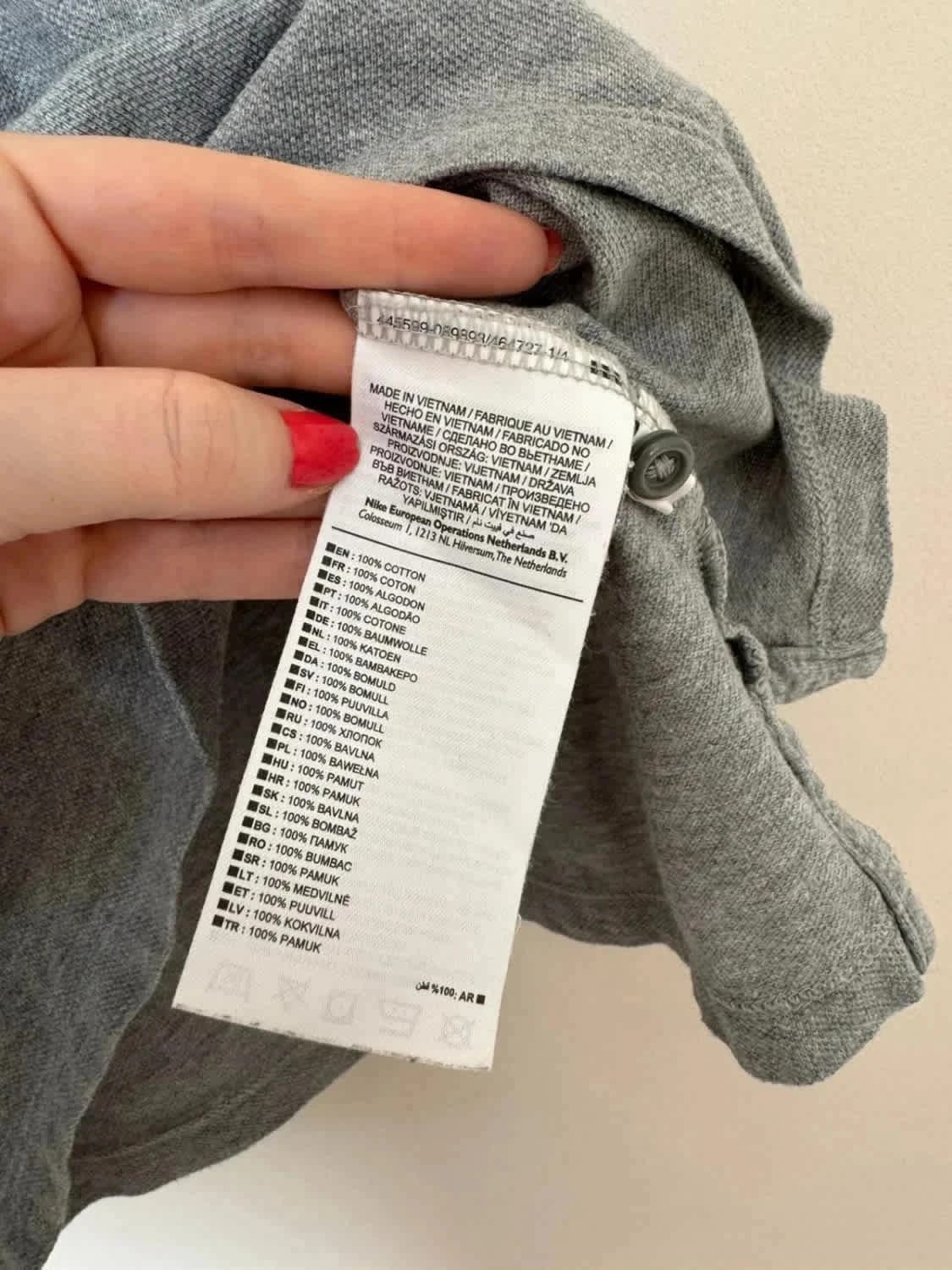 Polo gris Nike swoosh logo brodé blanc taille M - Photo 6/8