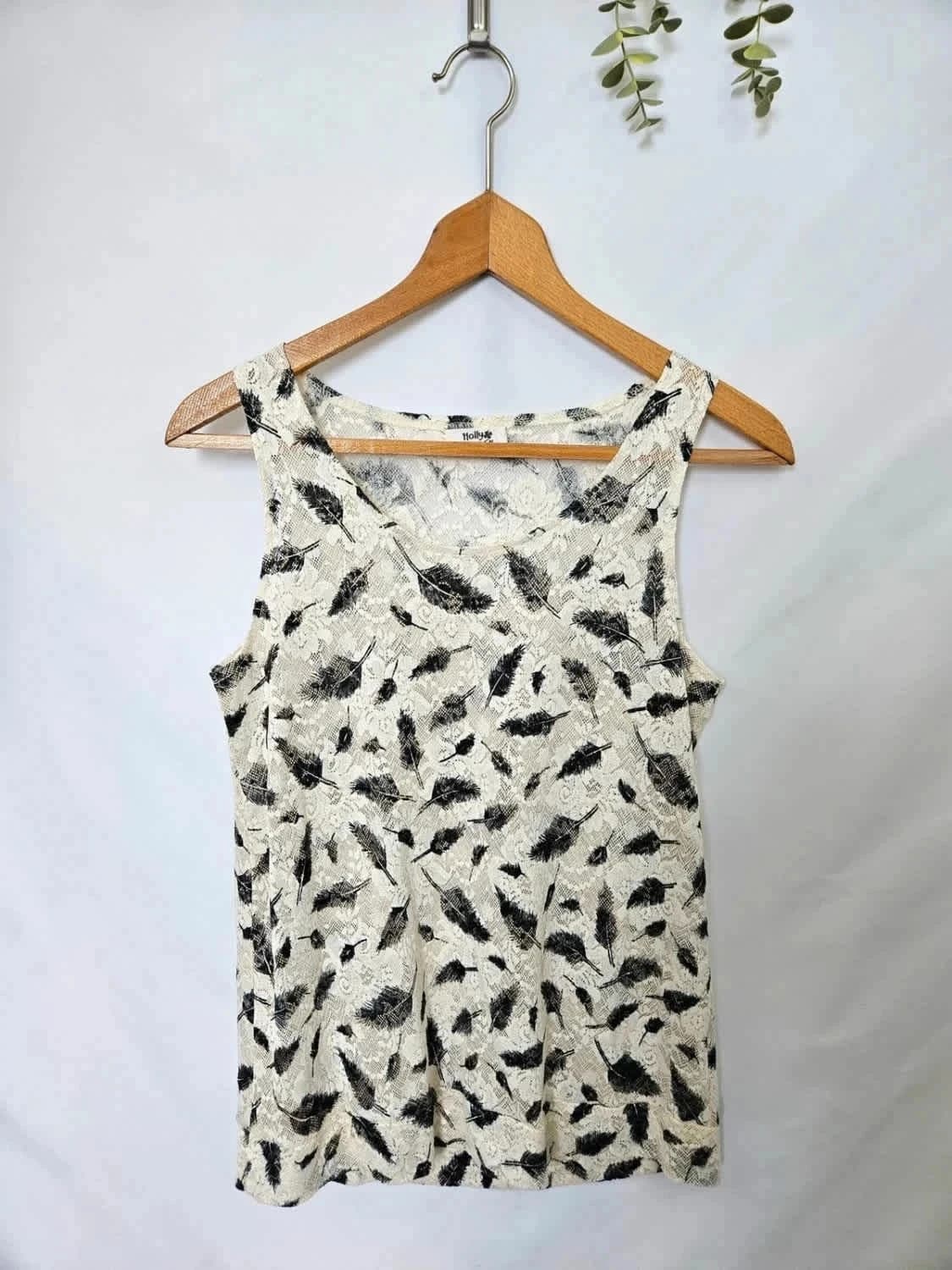 Débardeur crème dentelle Molly Bracken motif plumes taille unique - Photo 2/5
