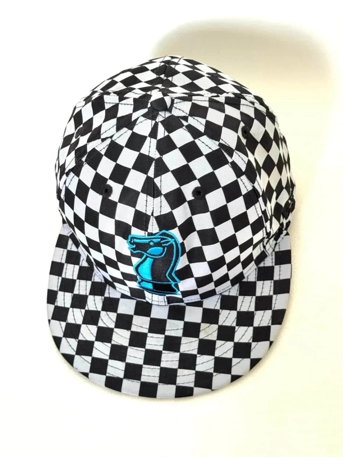 Casquette New Era 59FIFTY damier noir blanc logo échecs bleu - Photo 5/12